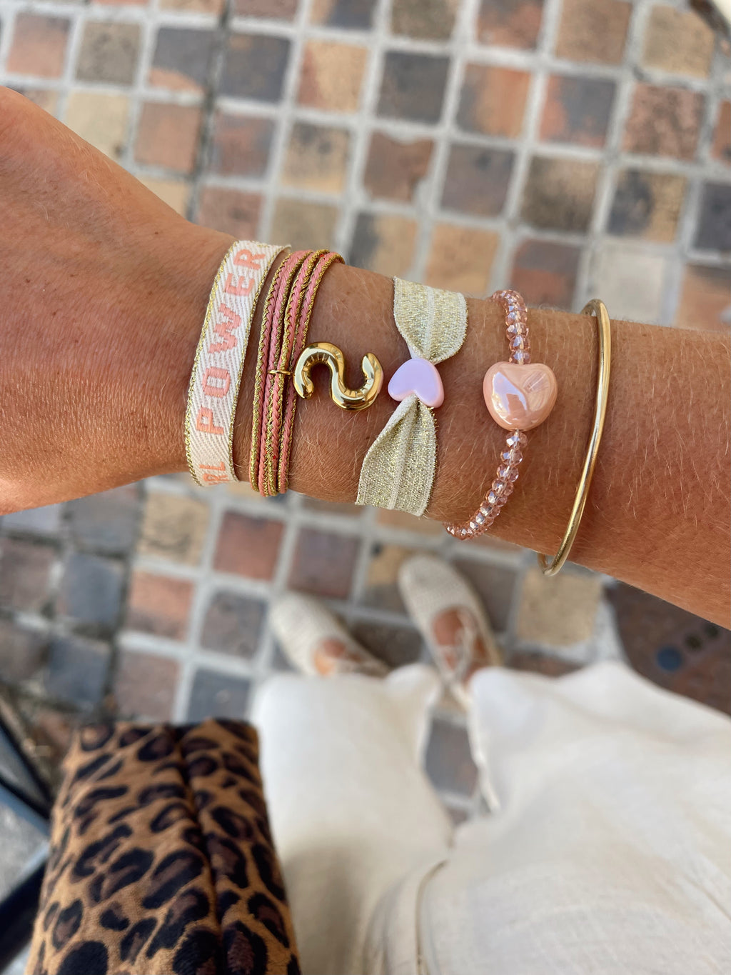 Bracelet ruban elastique coeur