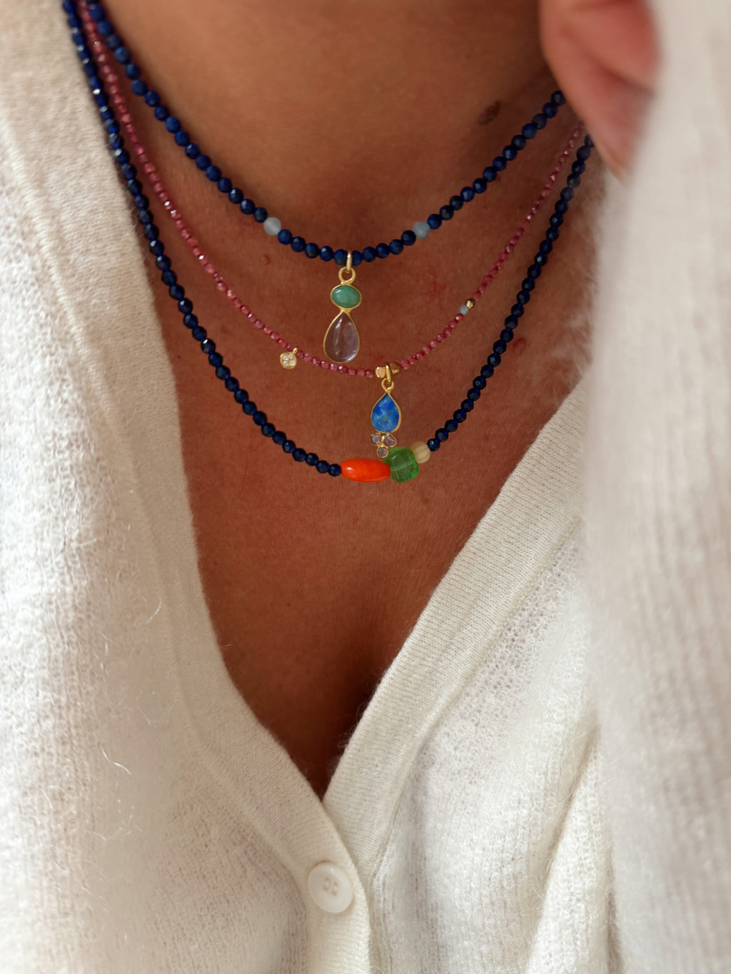 Collier Perrine - bleu