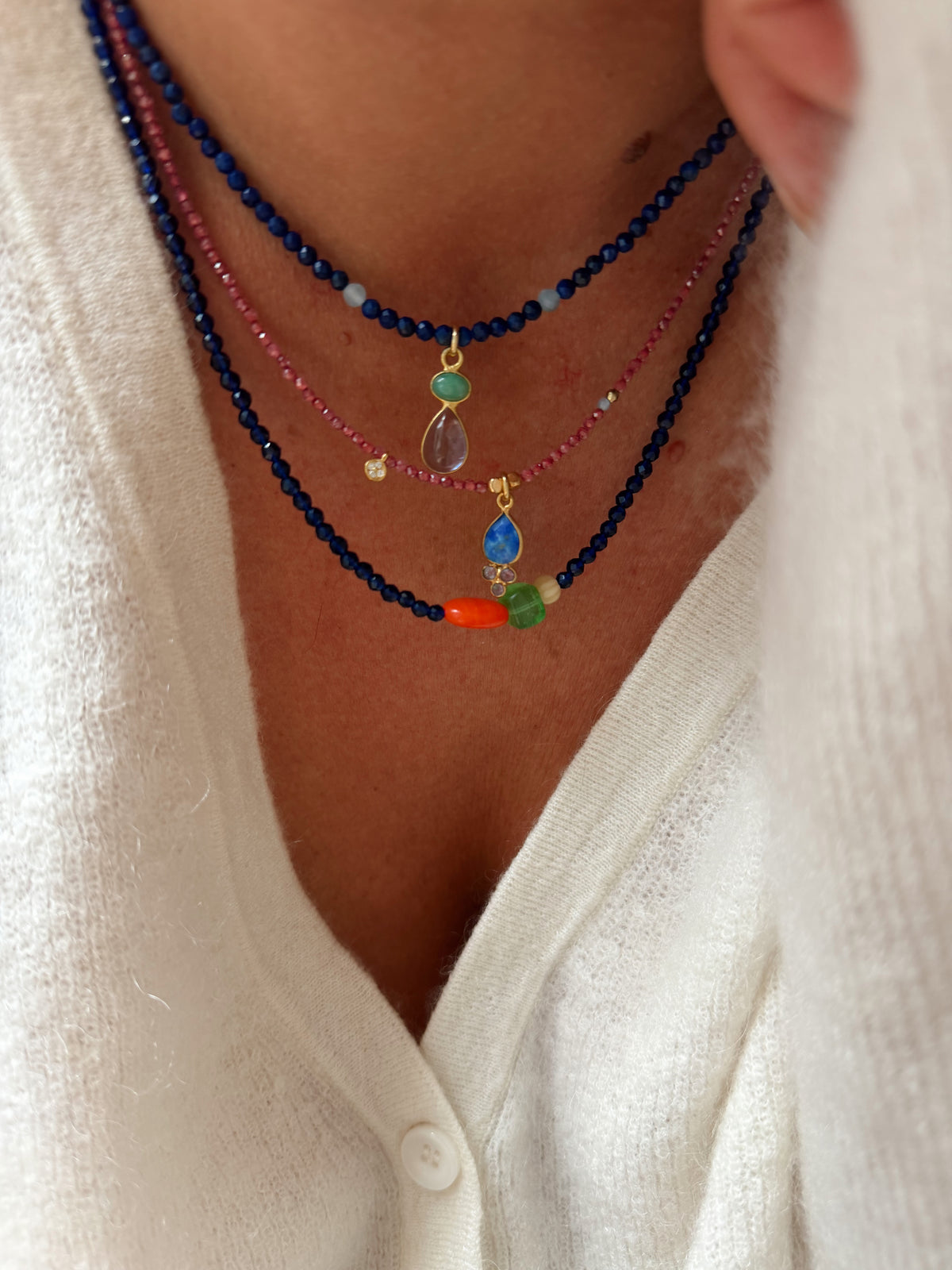 Collier Perrine - bleu