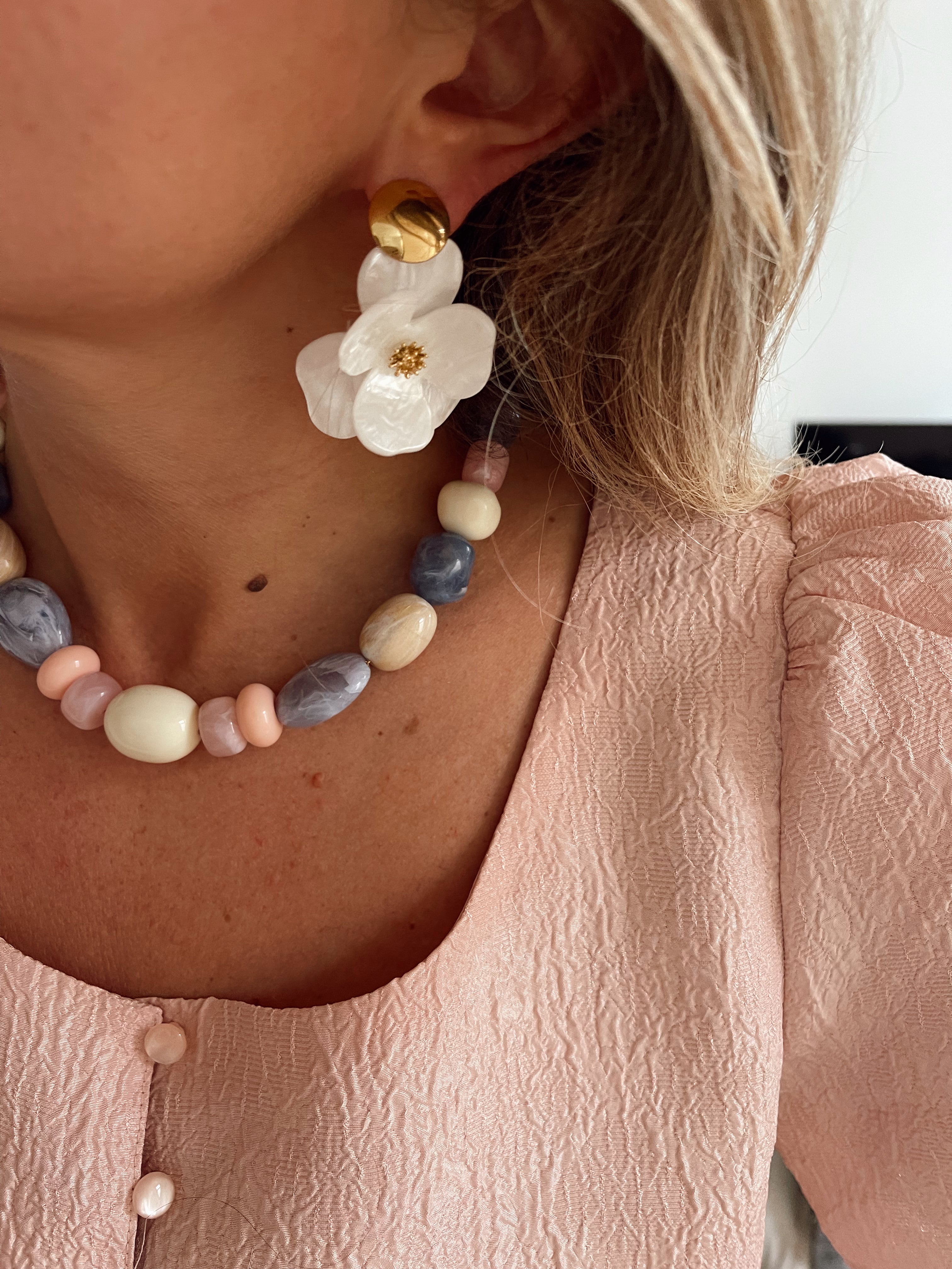 Boucles d’oreilles Pénélope blanc