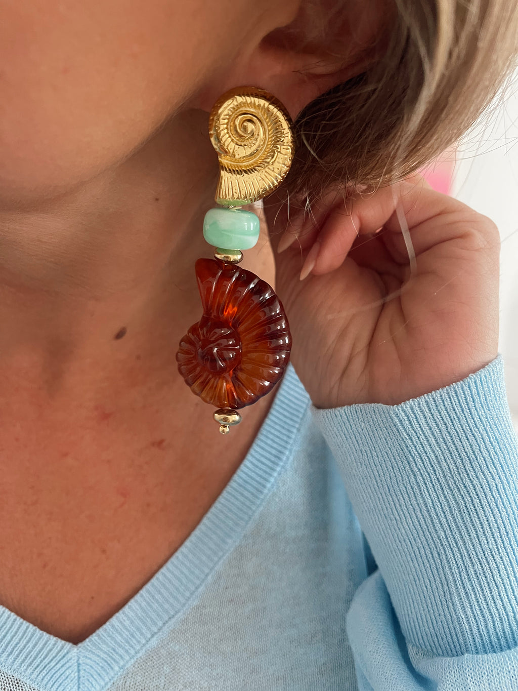 Boucles d’oreilles Ariel - marron