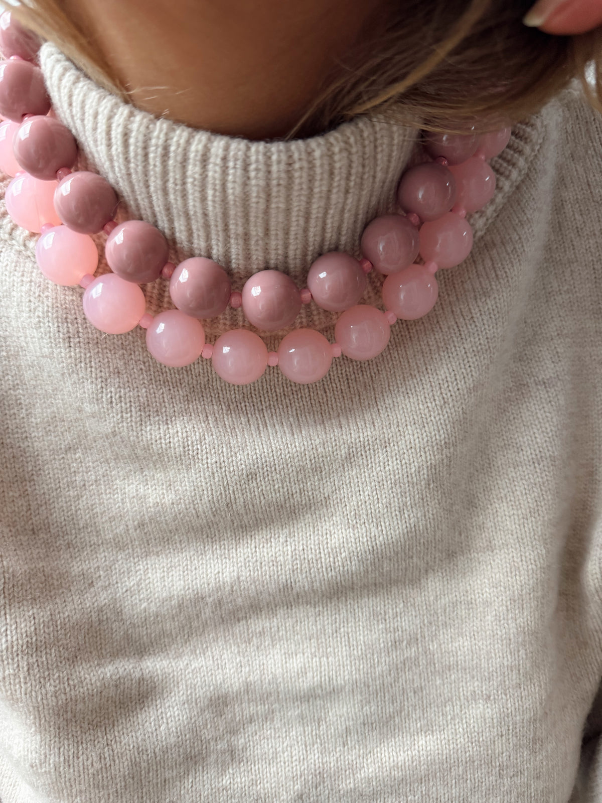Collier André - vieux rose