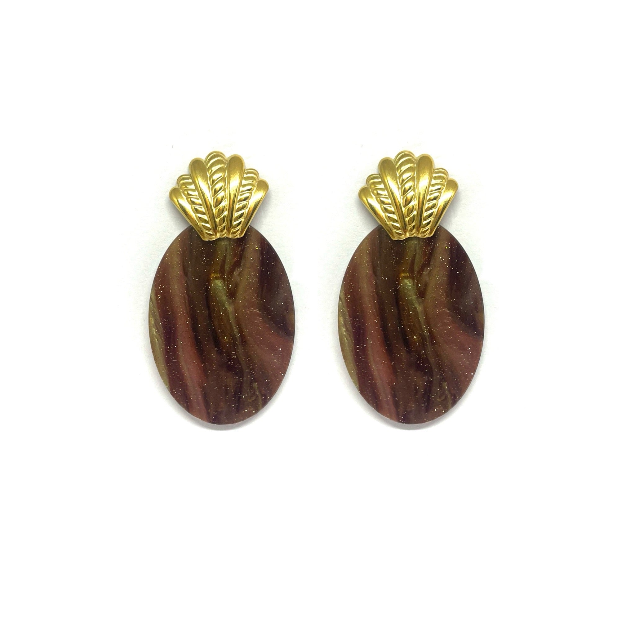 Boucles d'oreilles Paula - chocolat