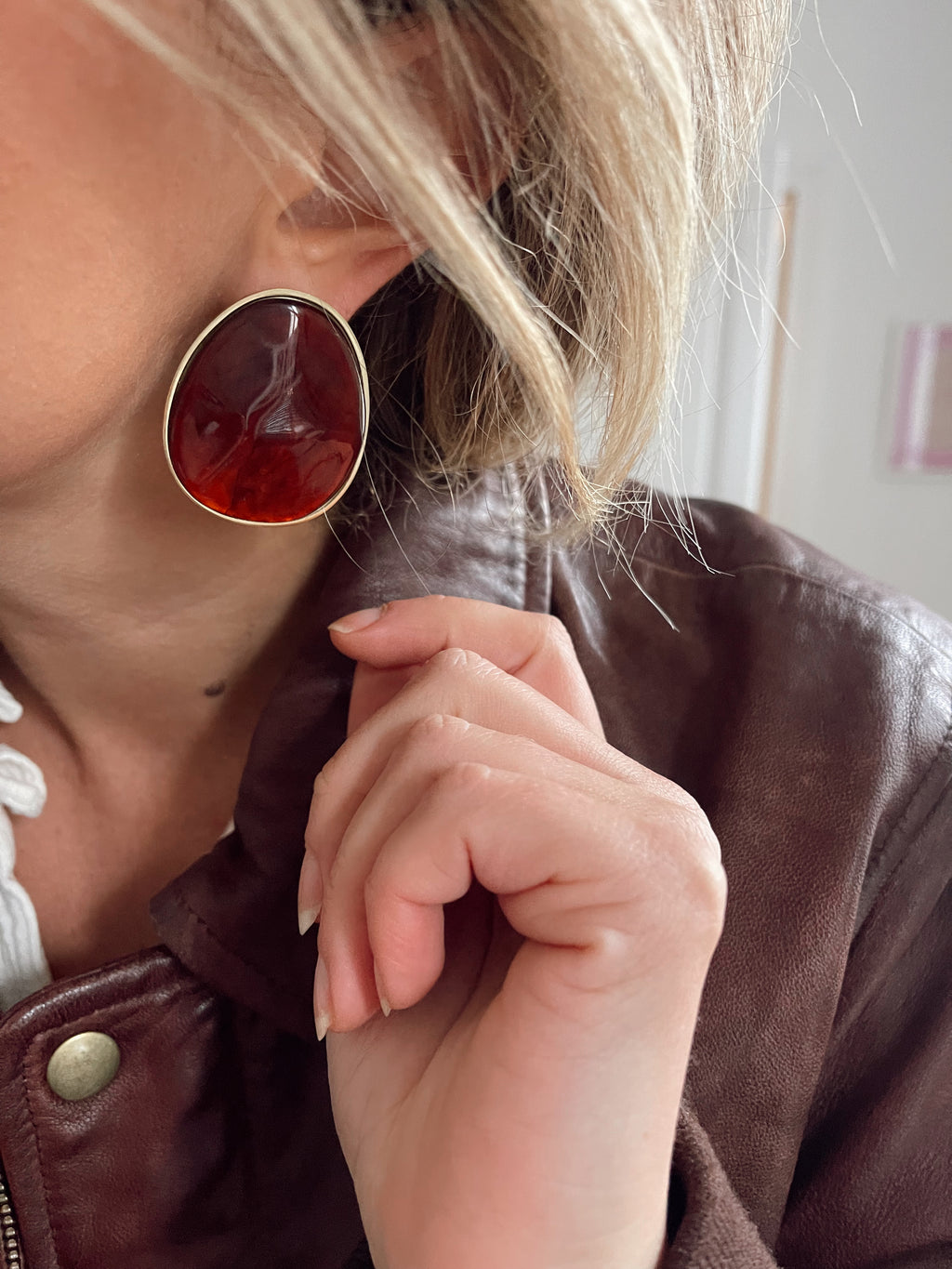 Boucles d'oreille Roxane - ambre