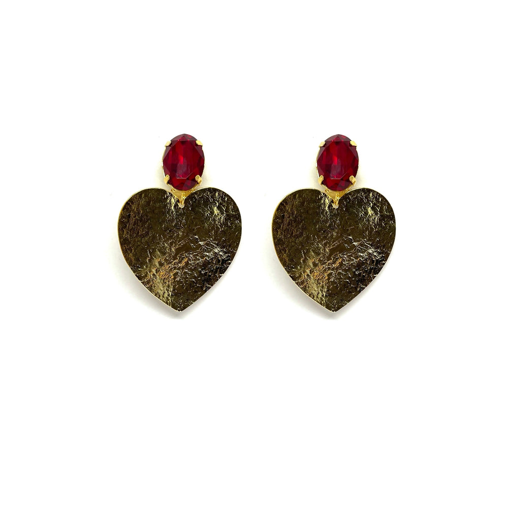 Boucles d'oreilles Daphné - rouge