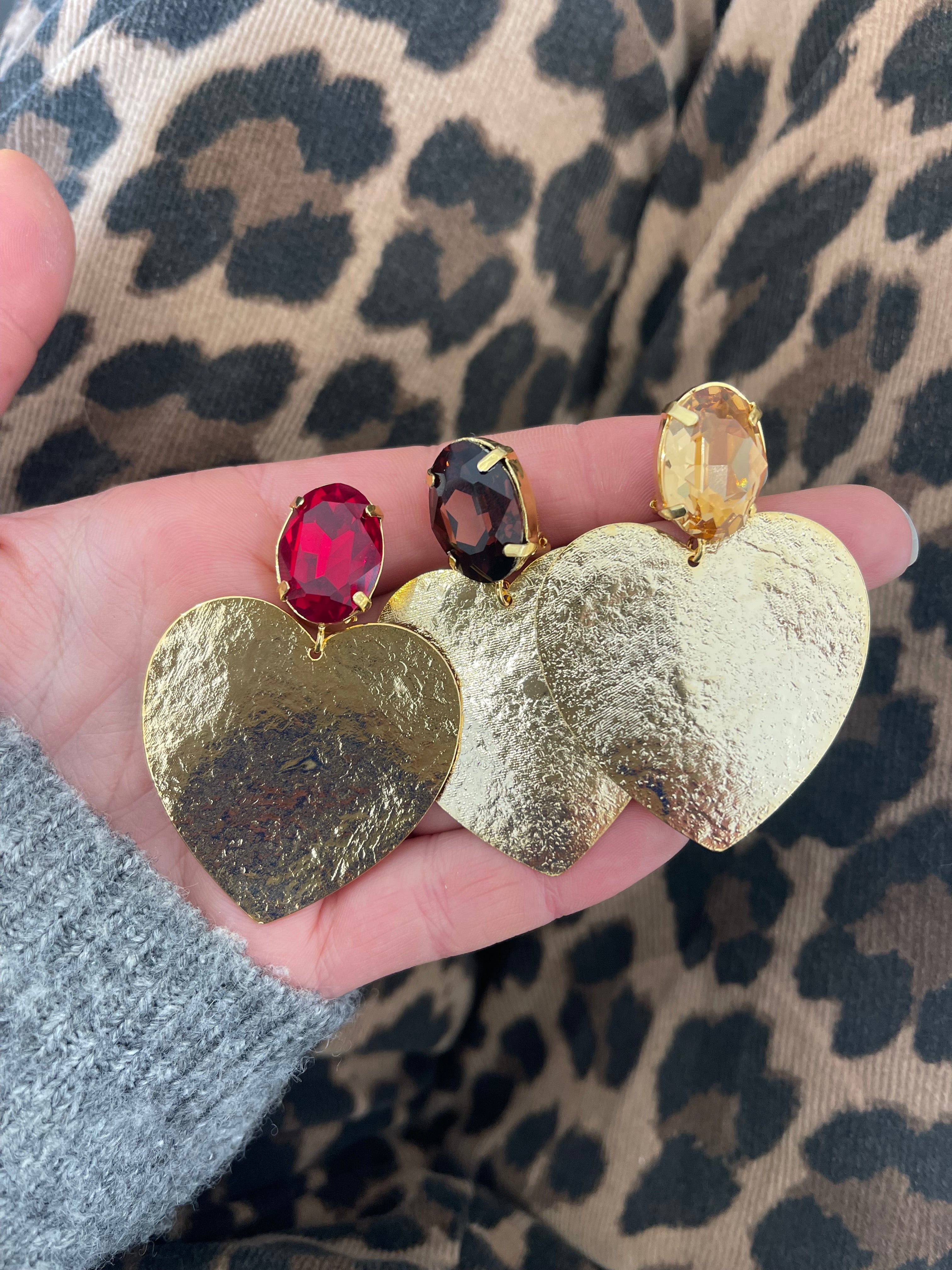 Boucles d'oreilles Daphné - rouge