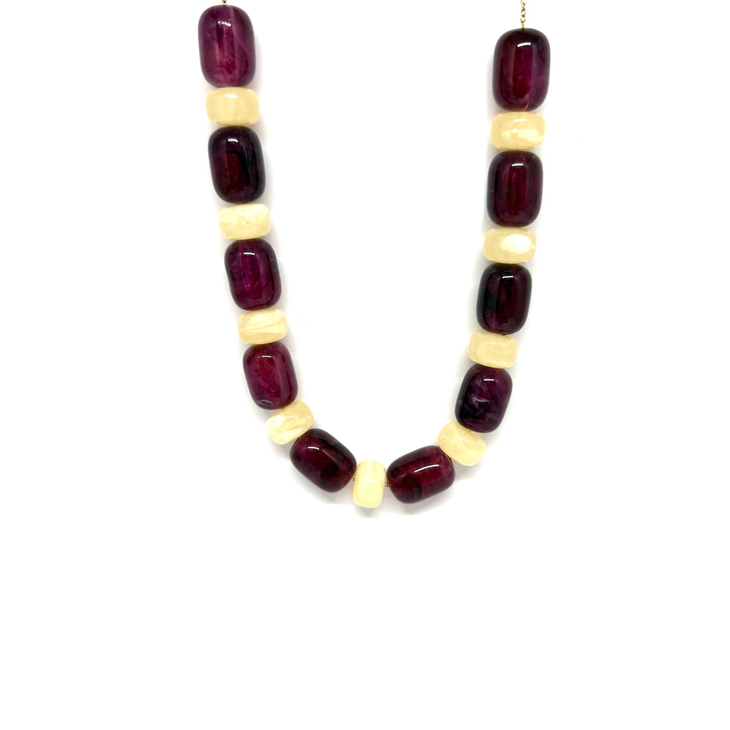Collier Basile - aubergine