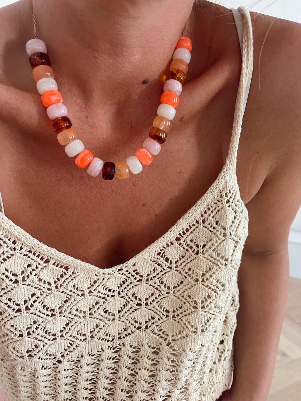 Collier Candy - orange brûlée