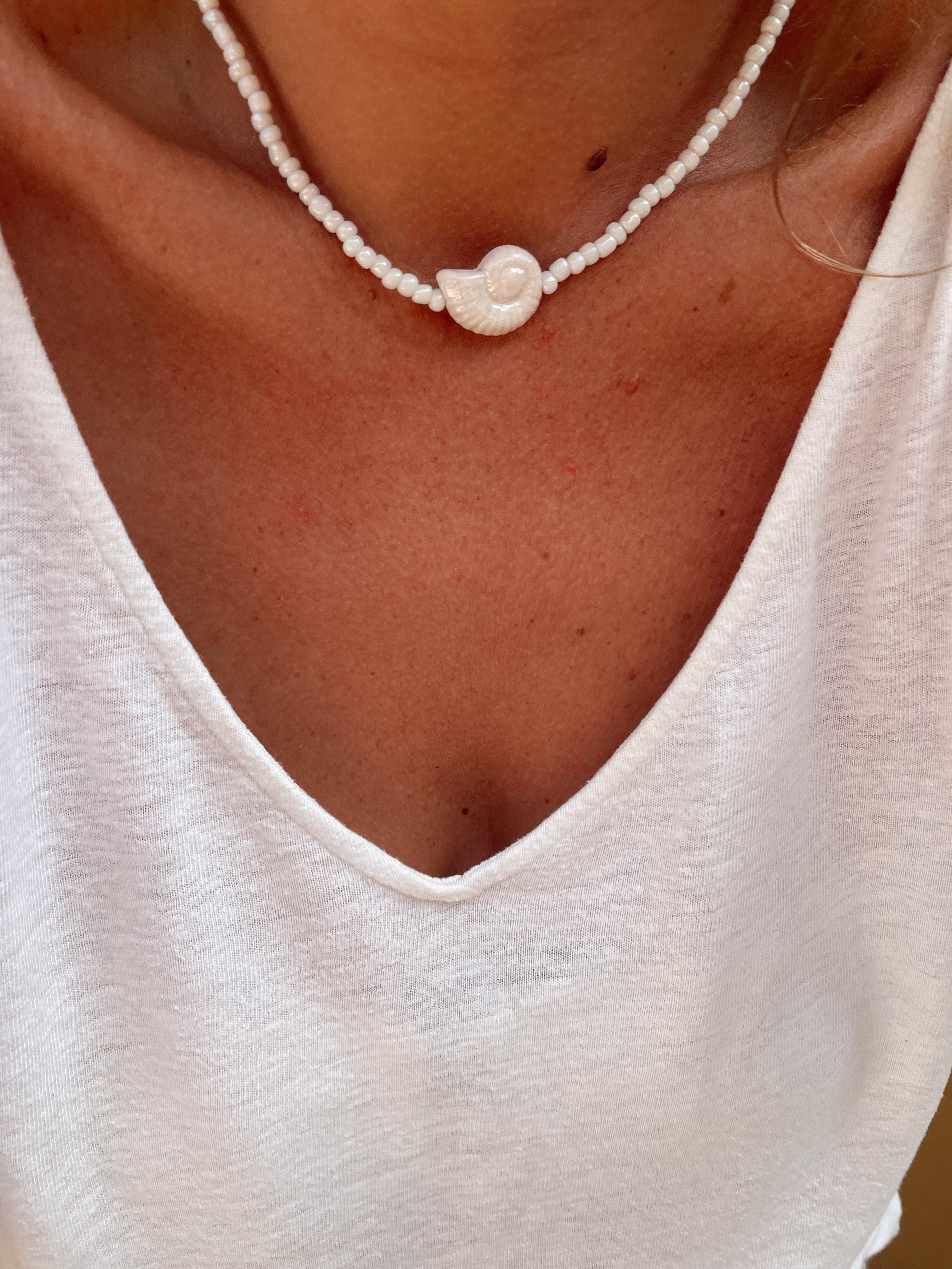 Collier Concha - blanc