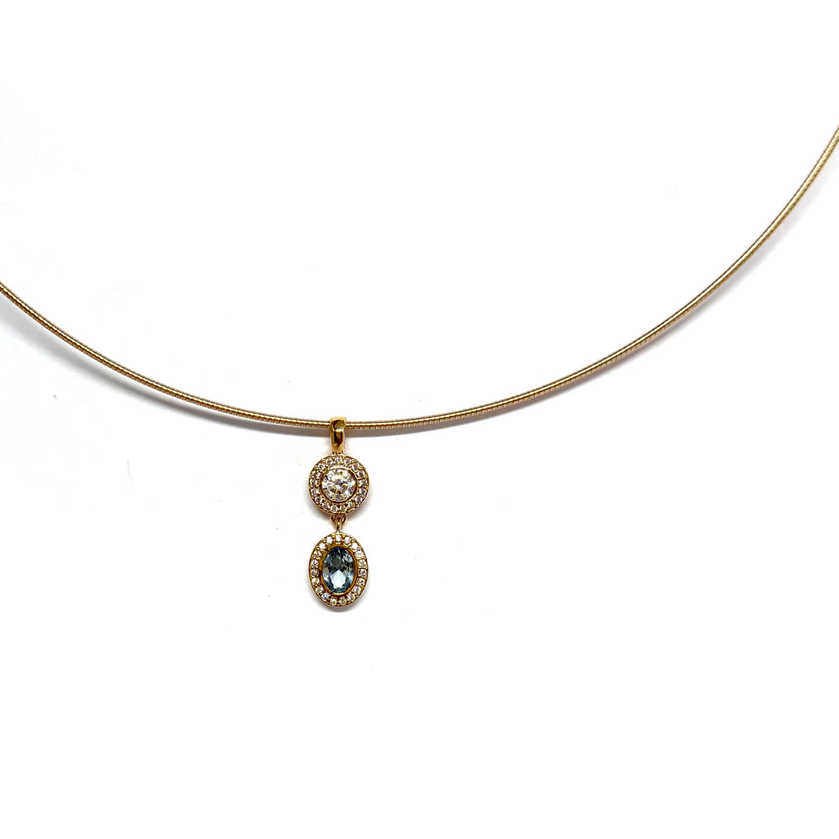 Collier Suzanne - pendentif bleu