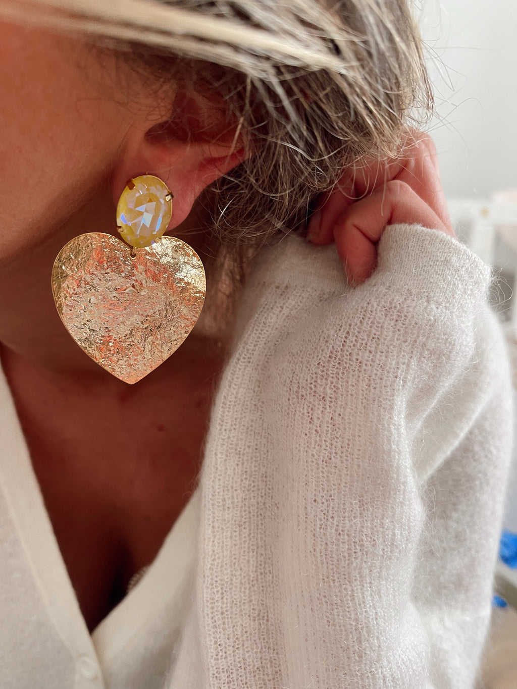 Boucles d'oreilles Daphné - jaune