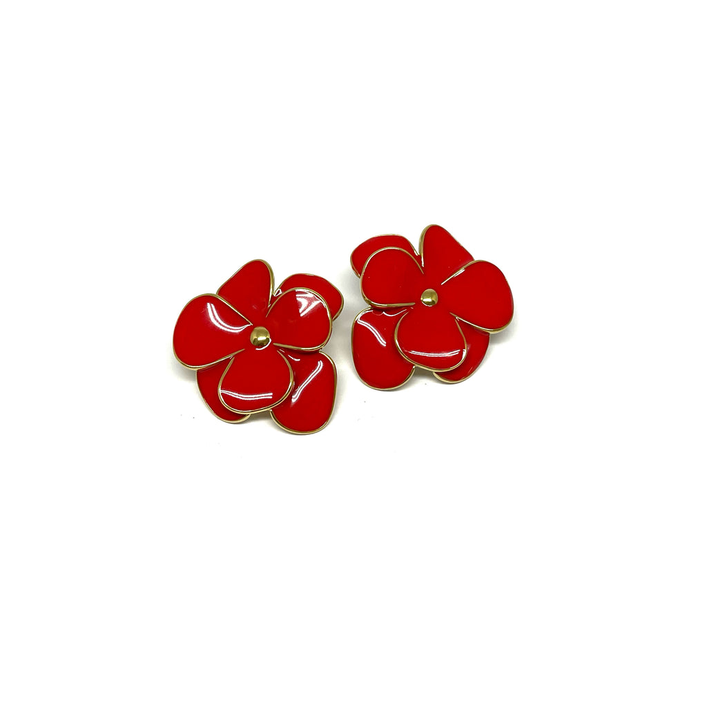 Boucles d'oreilles Telma - rouge