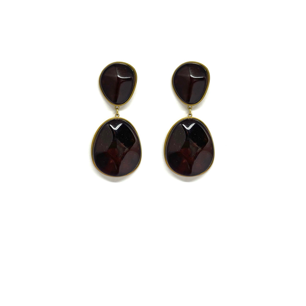 Boucles d'oreille Candice - marron