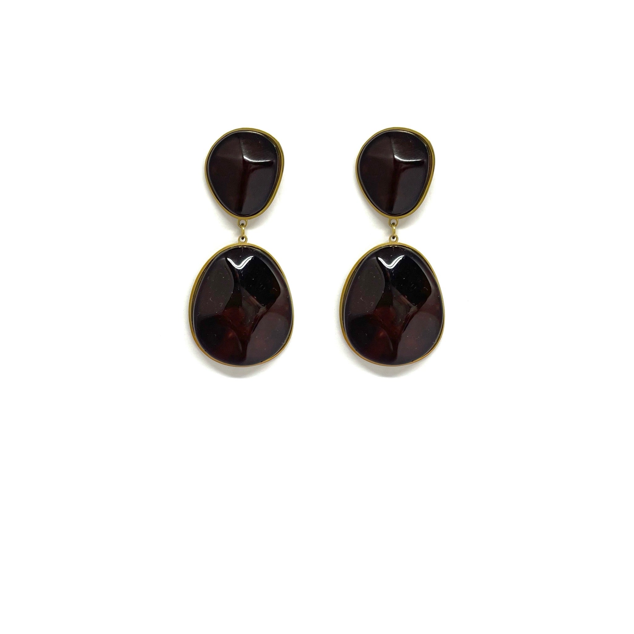 Boucles d'oreille Candice - marron