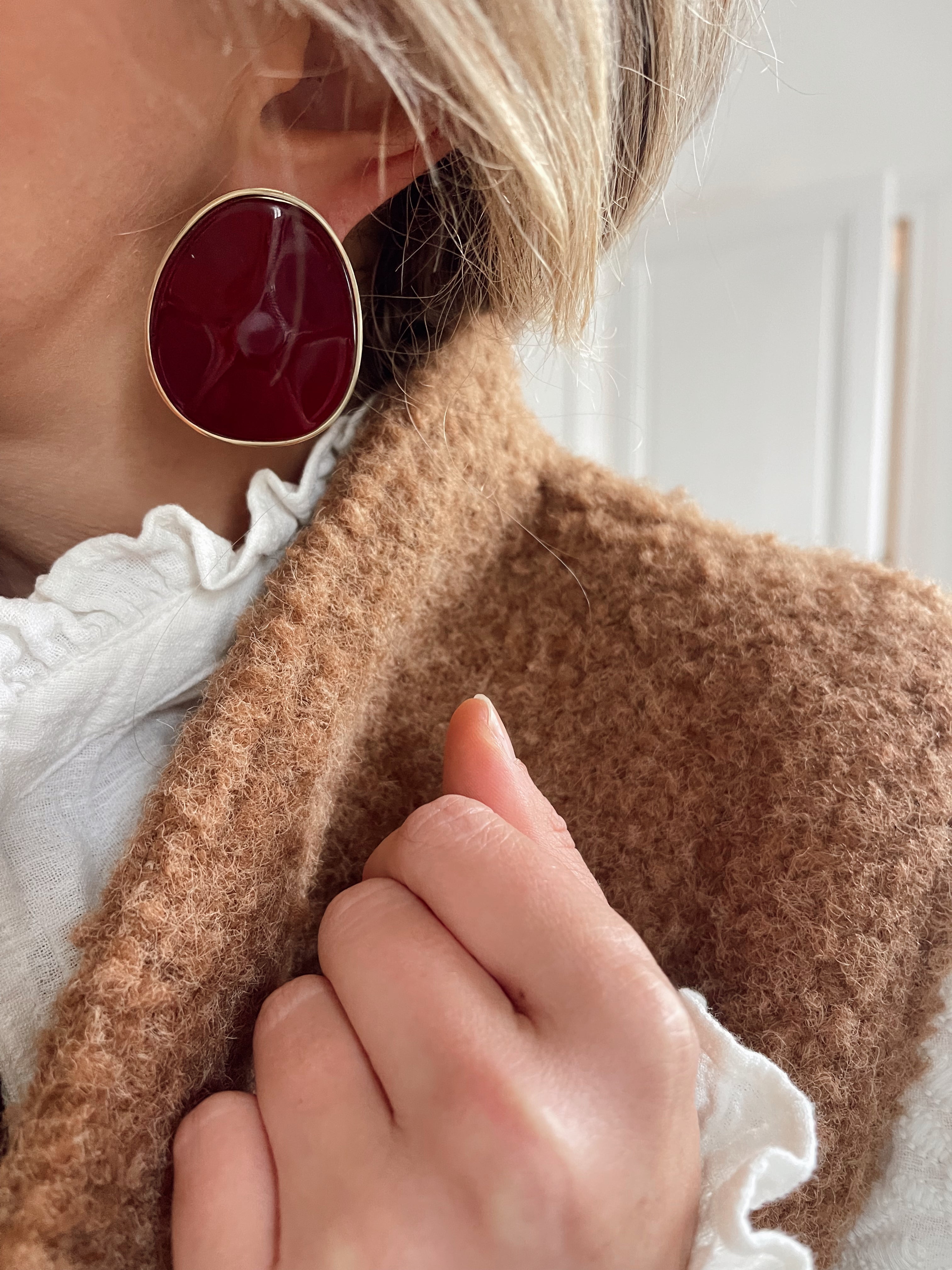 Boucles d'oreille Roxane - rouge