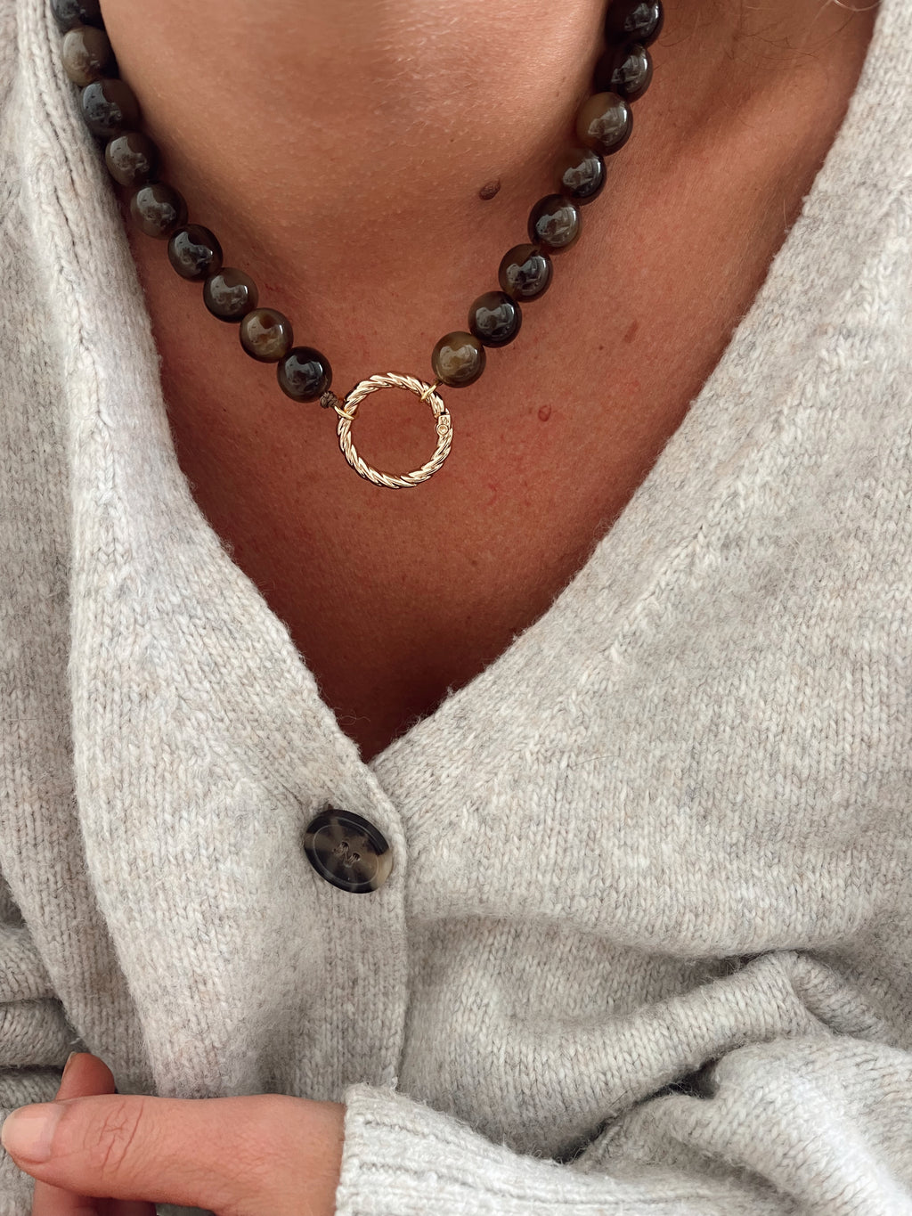 Collier Gaspard - greige marron