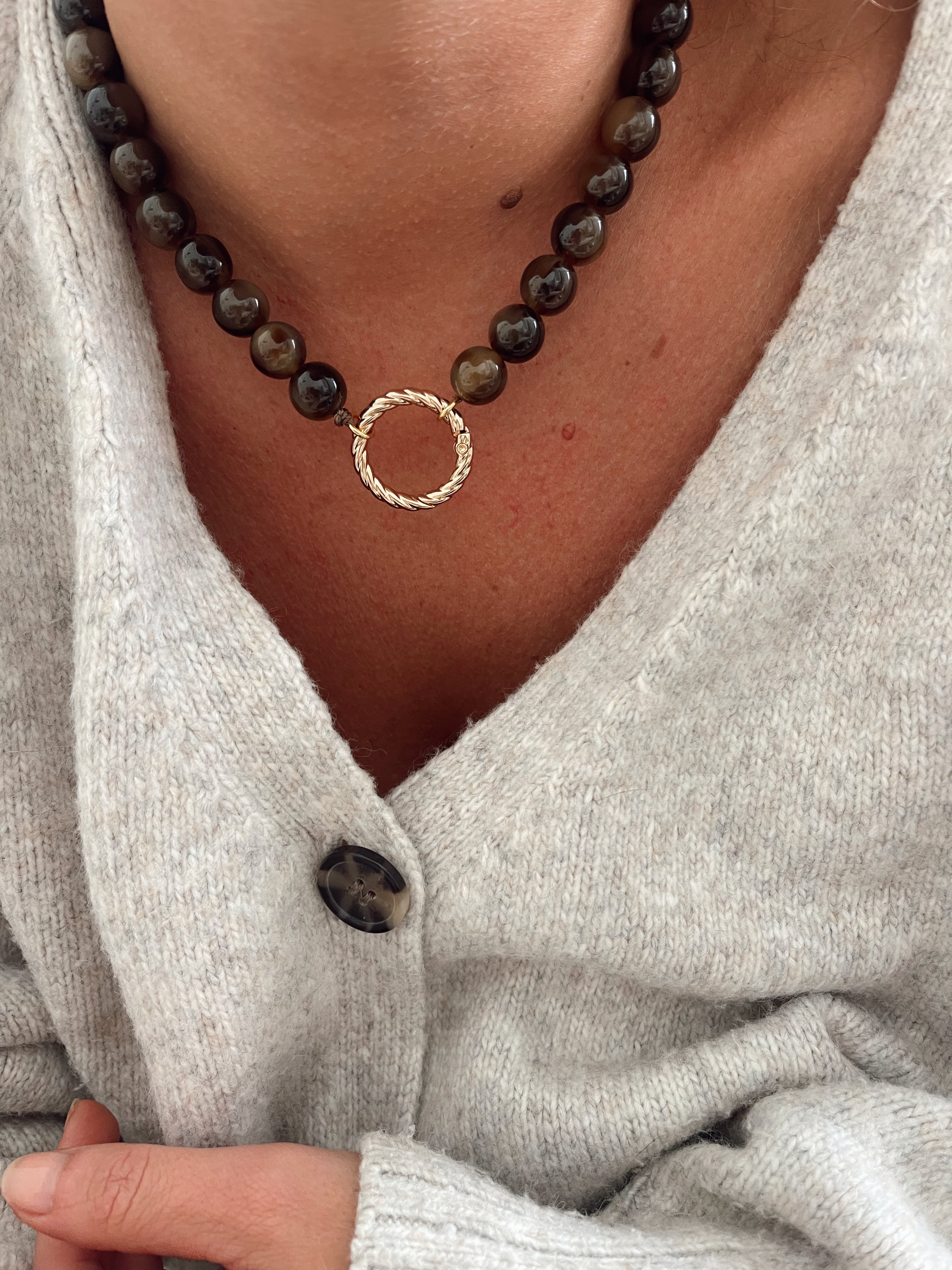 Collier Gaspard - greige marron