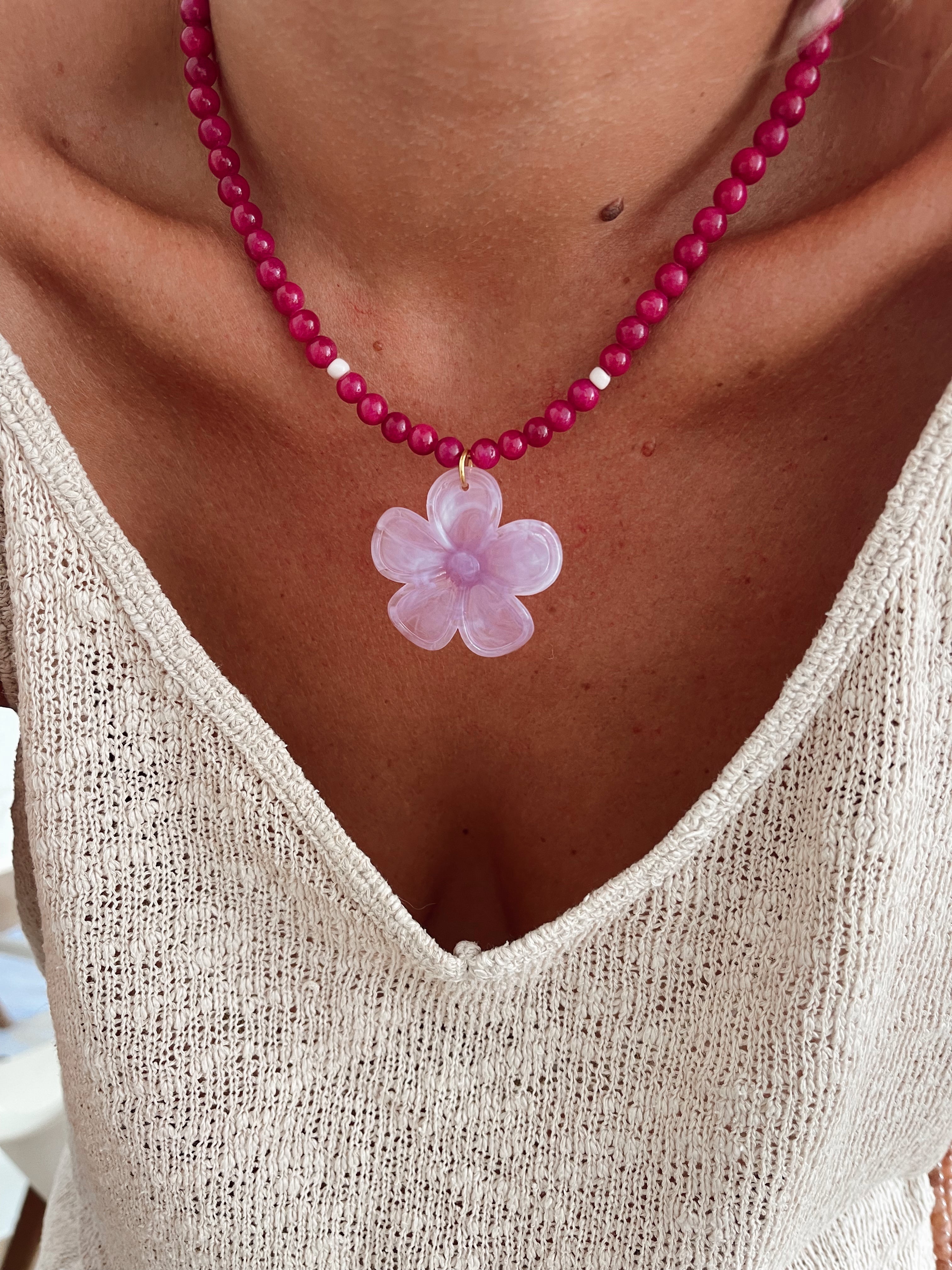 Collier Flor - rose