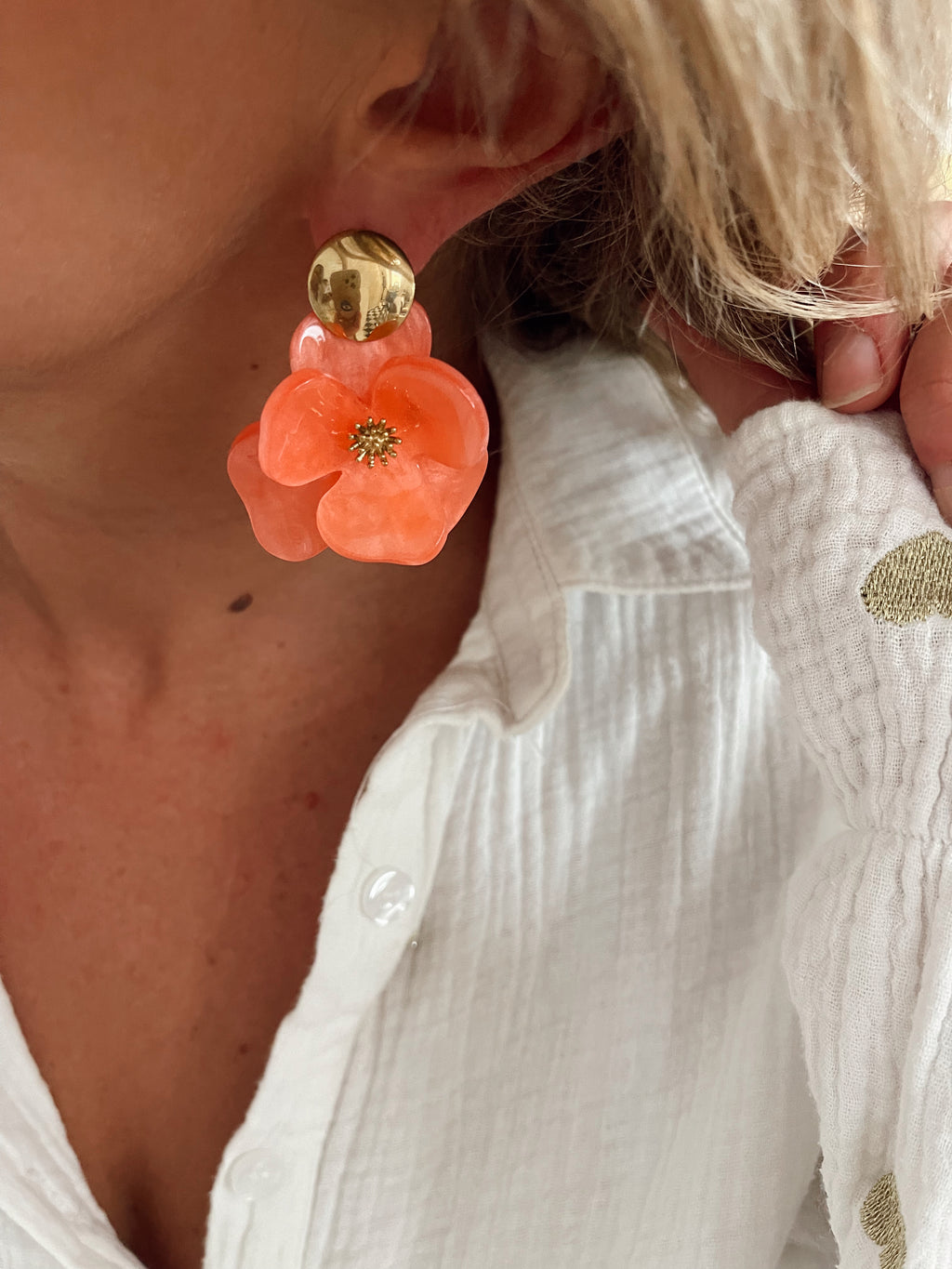 Boucles d’oreilles Pénélope corail