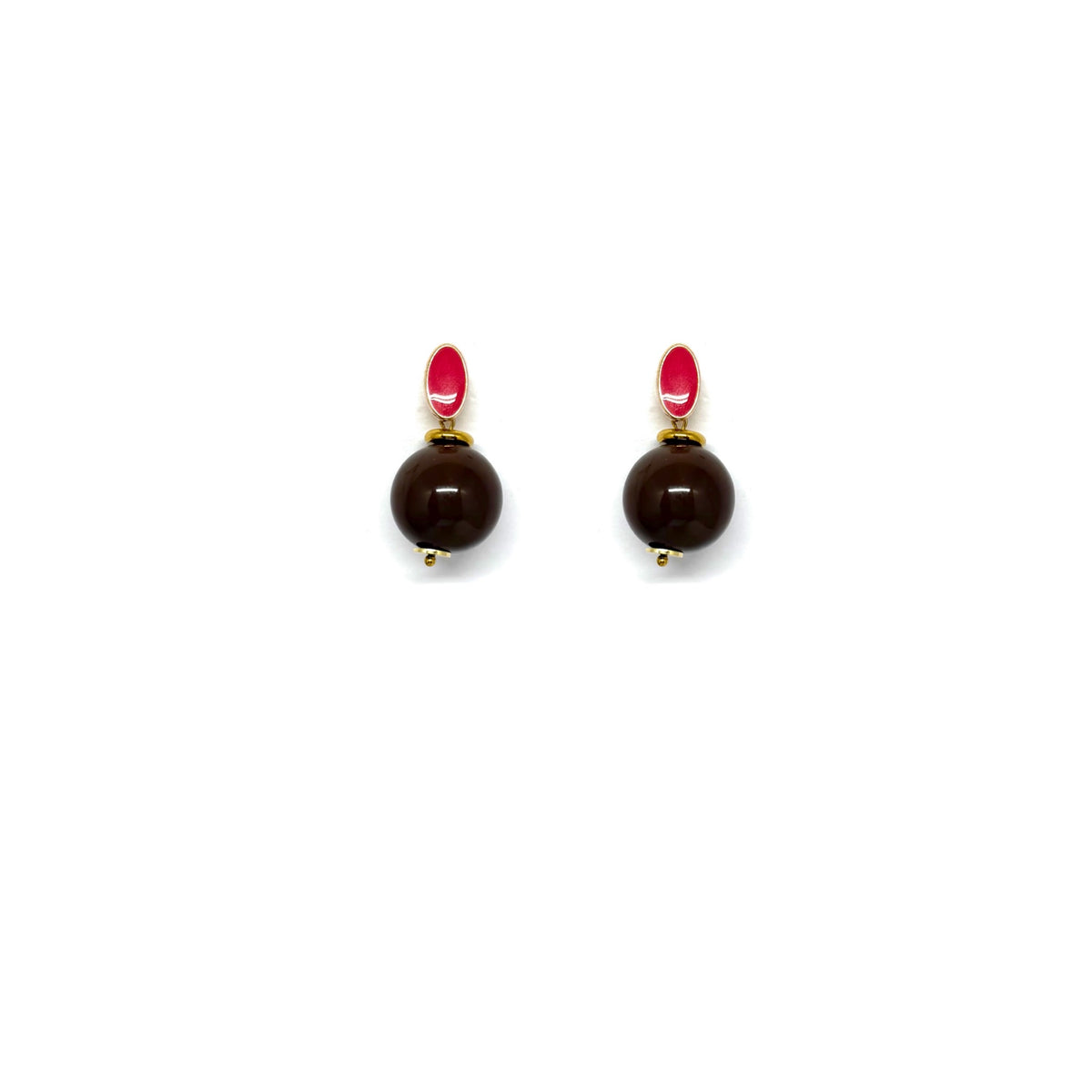 Boucles d’oreilles Alphonse - chocolat