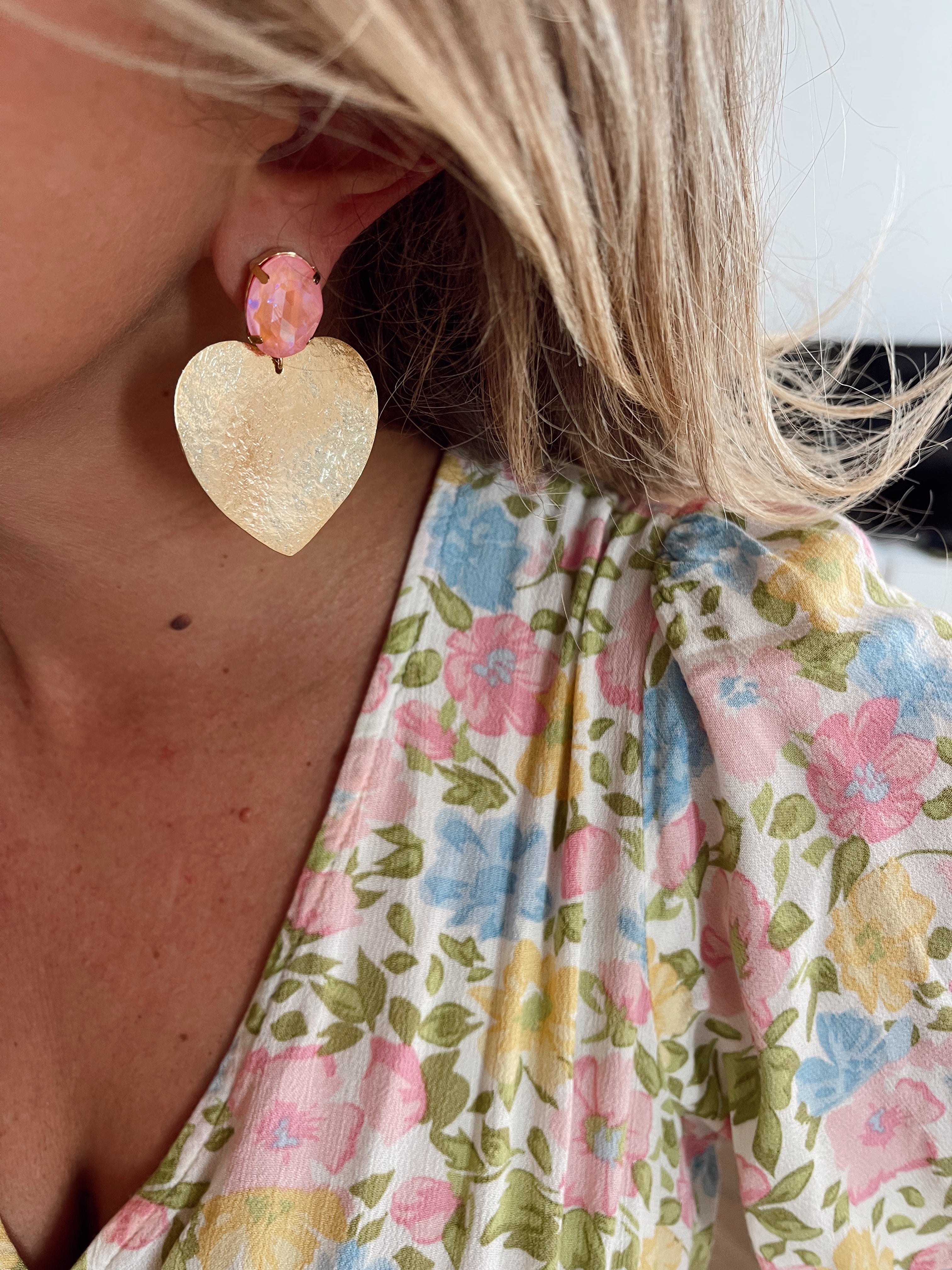 Boucles d'oreilles Daphné - rose