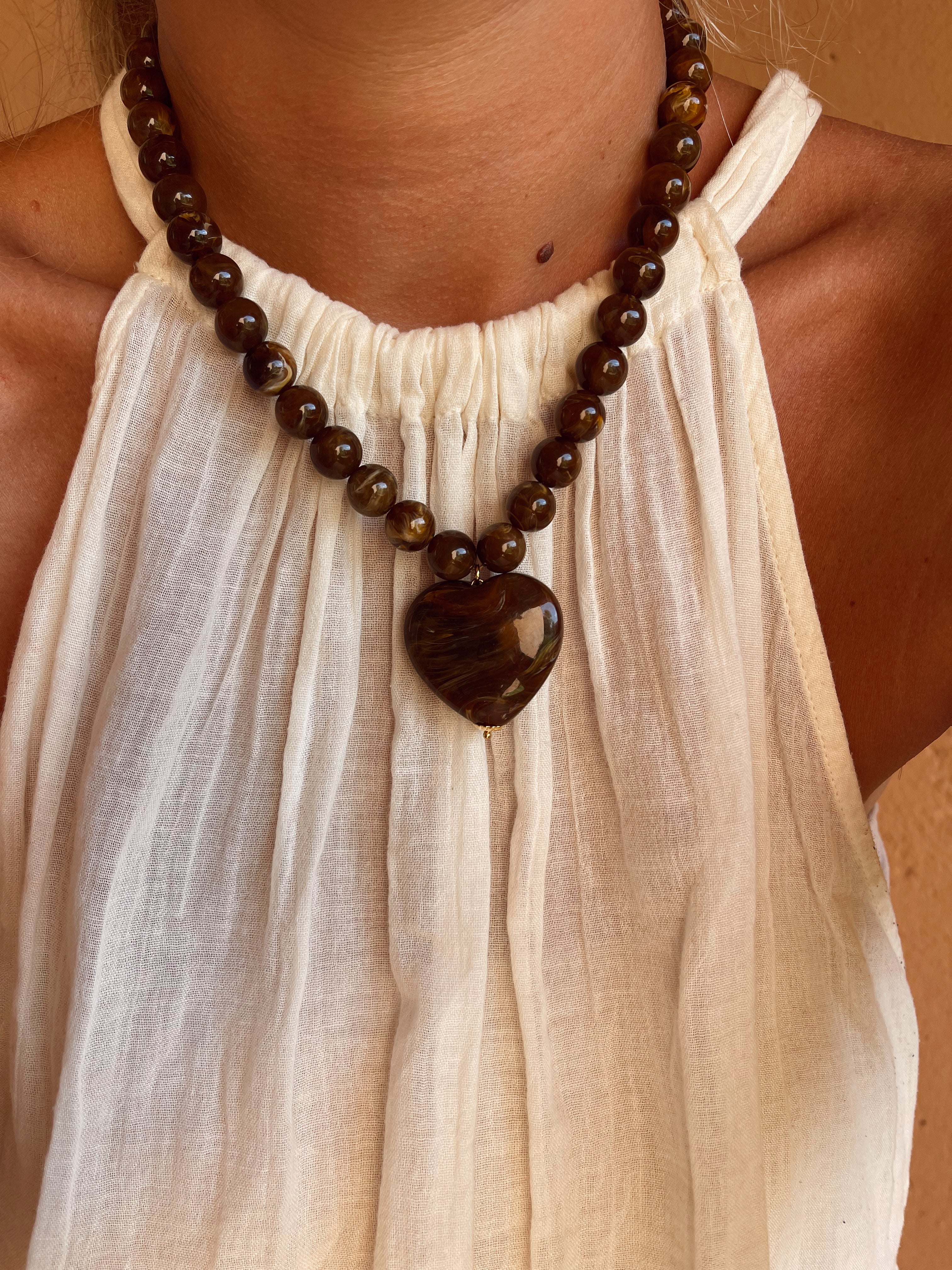 Collier Gabriel - chocolat