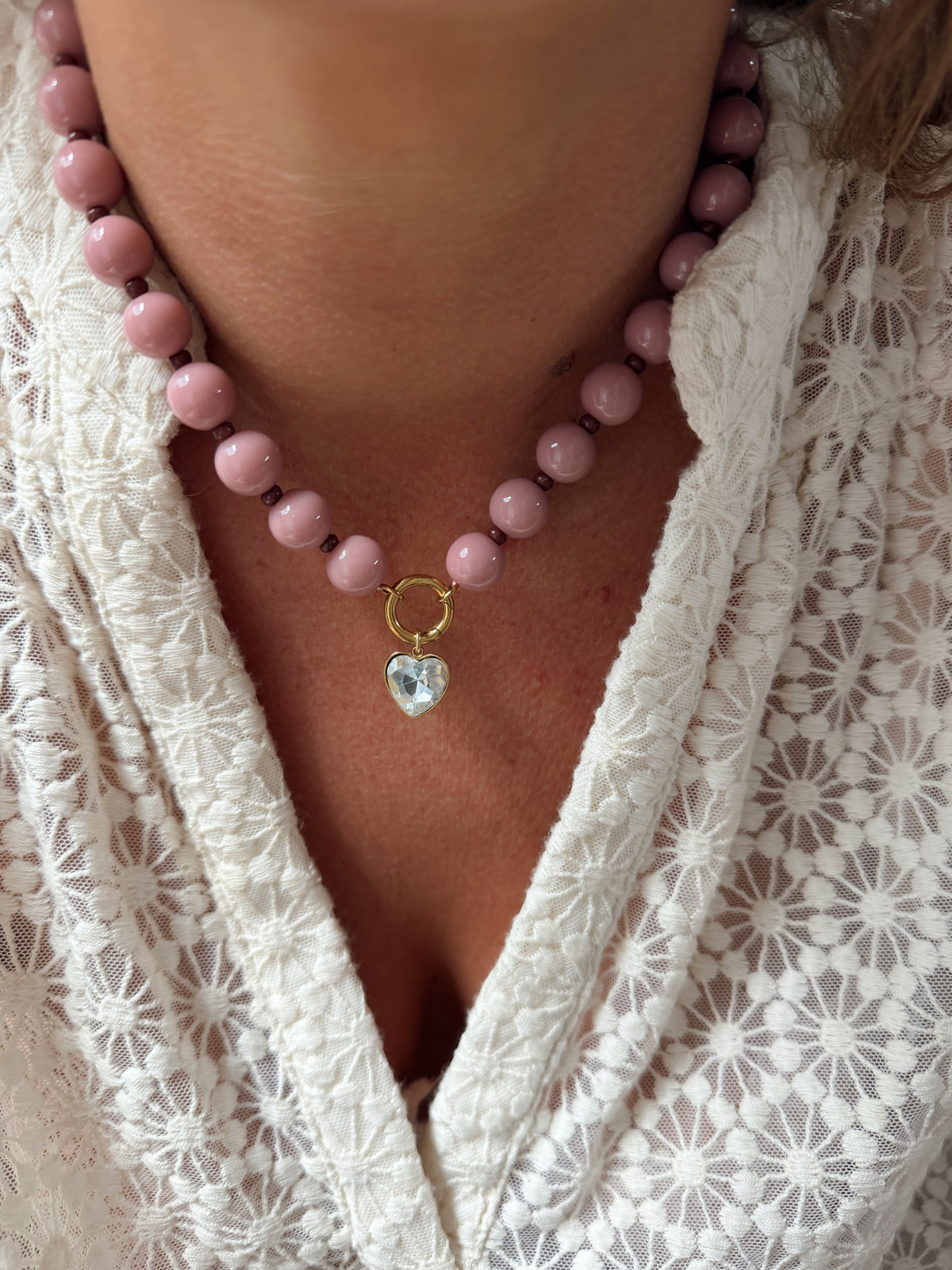 Collier Alfred - vieux rose