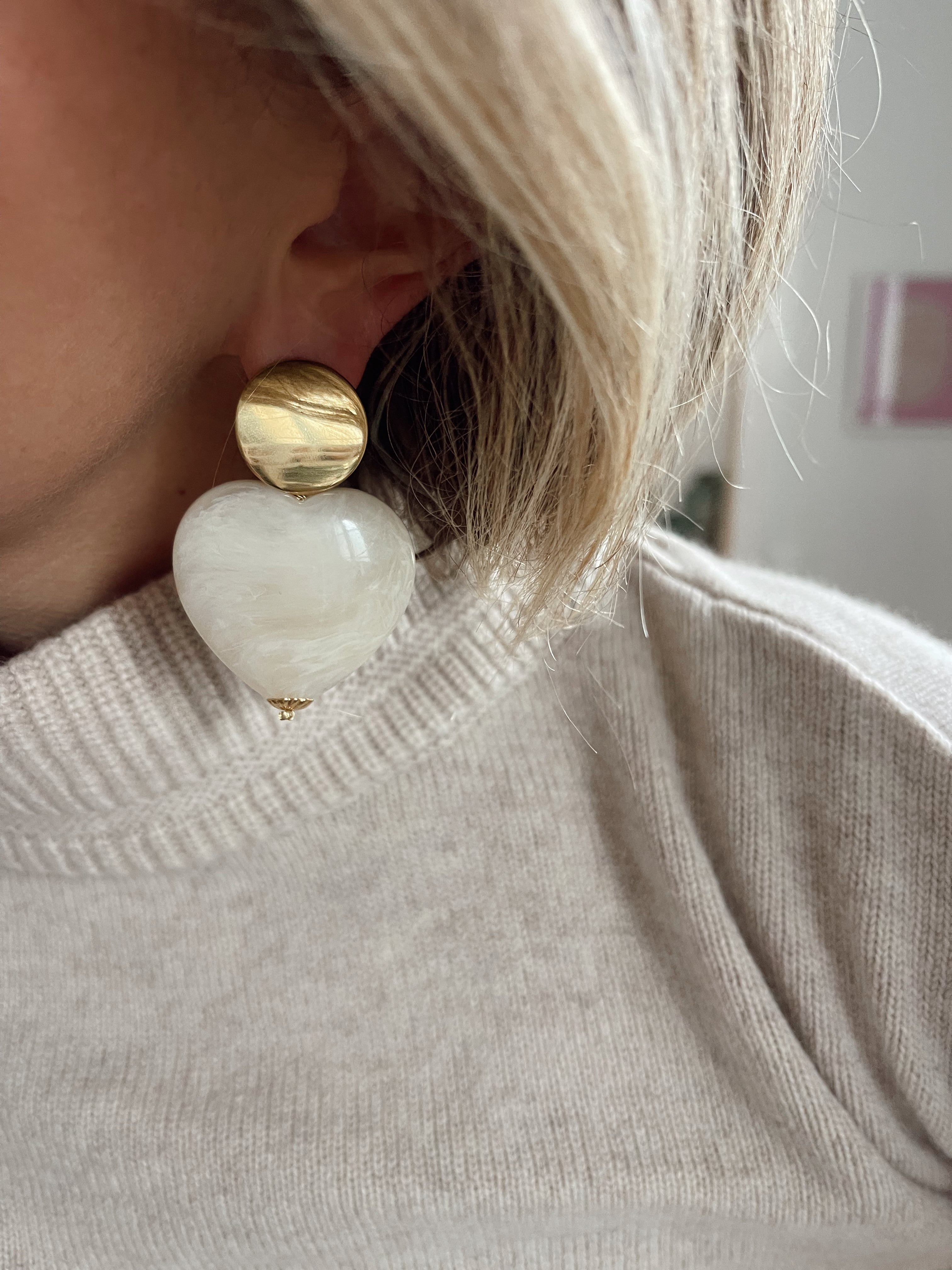 Boucles d'oreille Gabriel - blanc