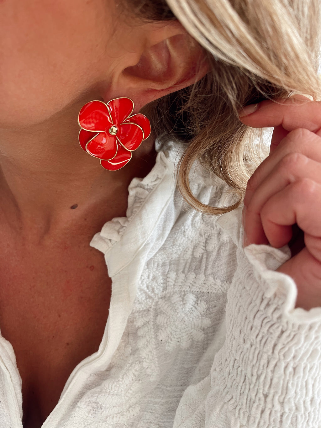 Boucles d'oreilles Telma - rouge