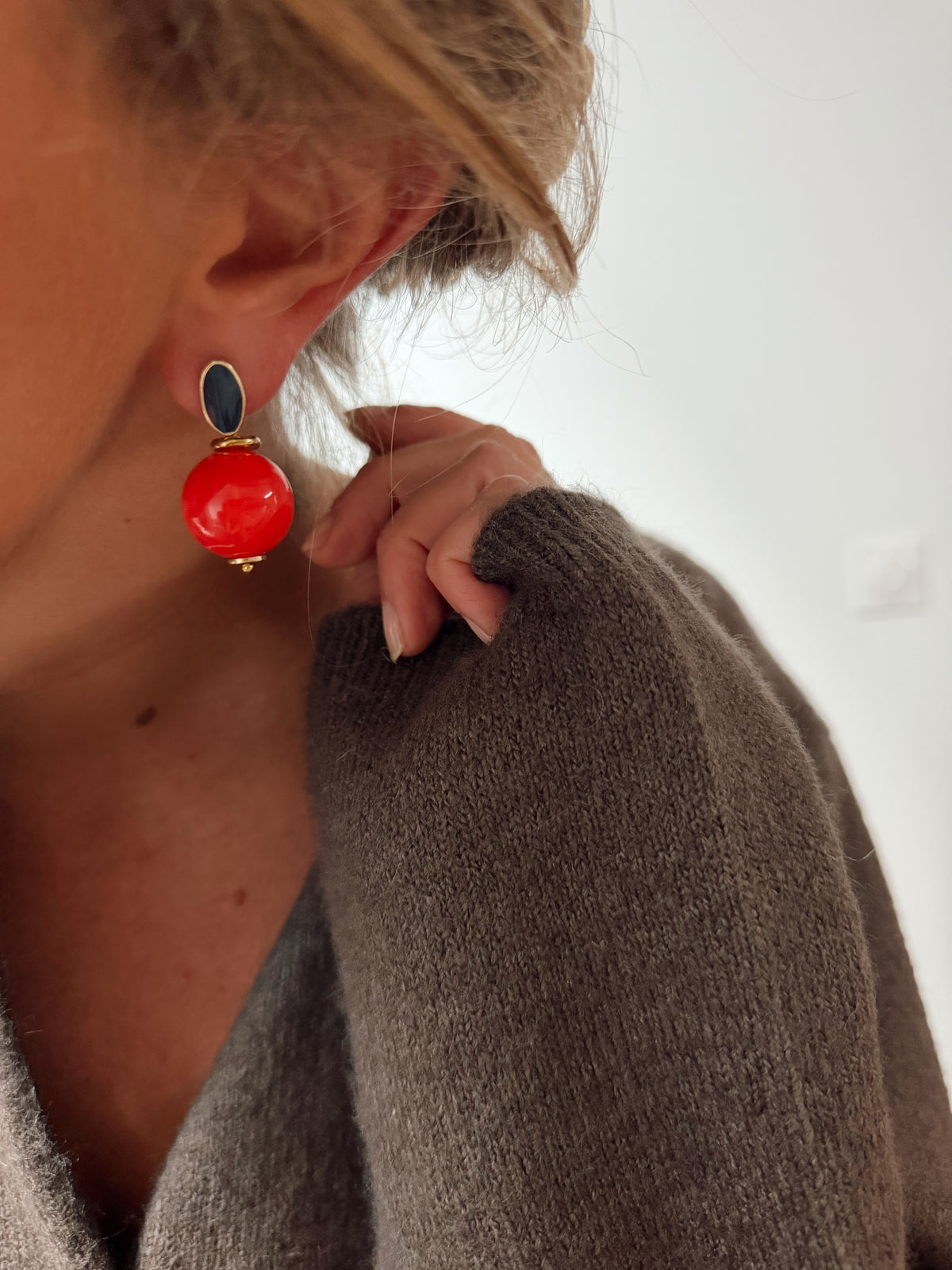 Boucles d’oreilles Alphonse - rouge