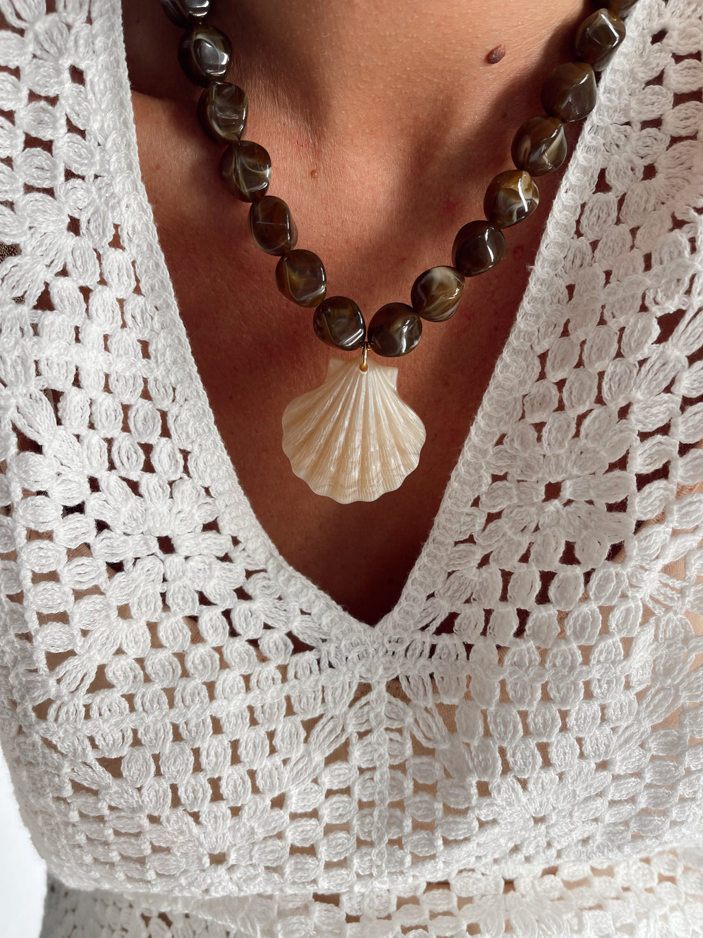 Collier Giacomo - marron kaki