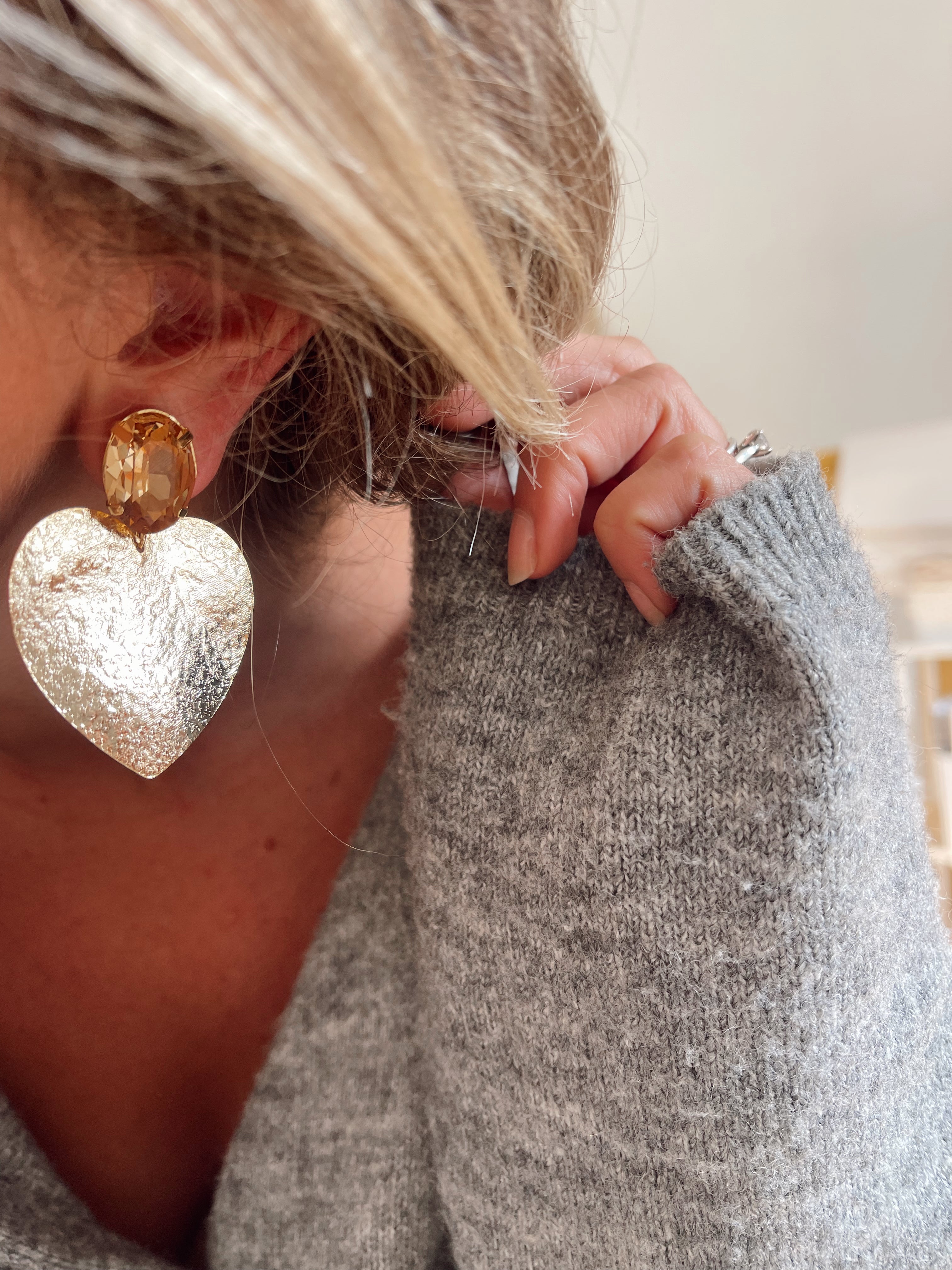 Boucles d'oreilles Daphné - latte