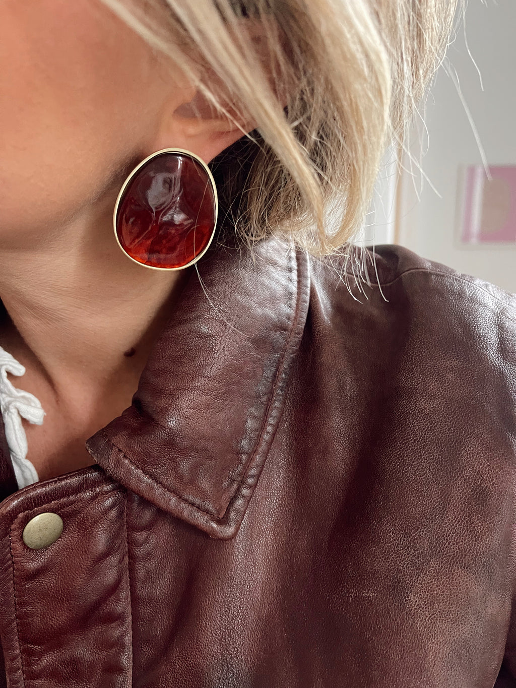 Boucles d'oreille Roxane - ambre