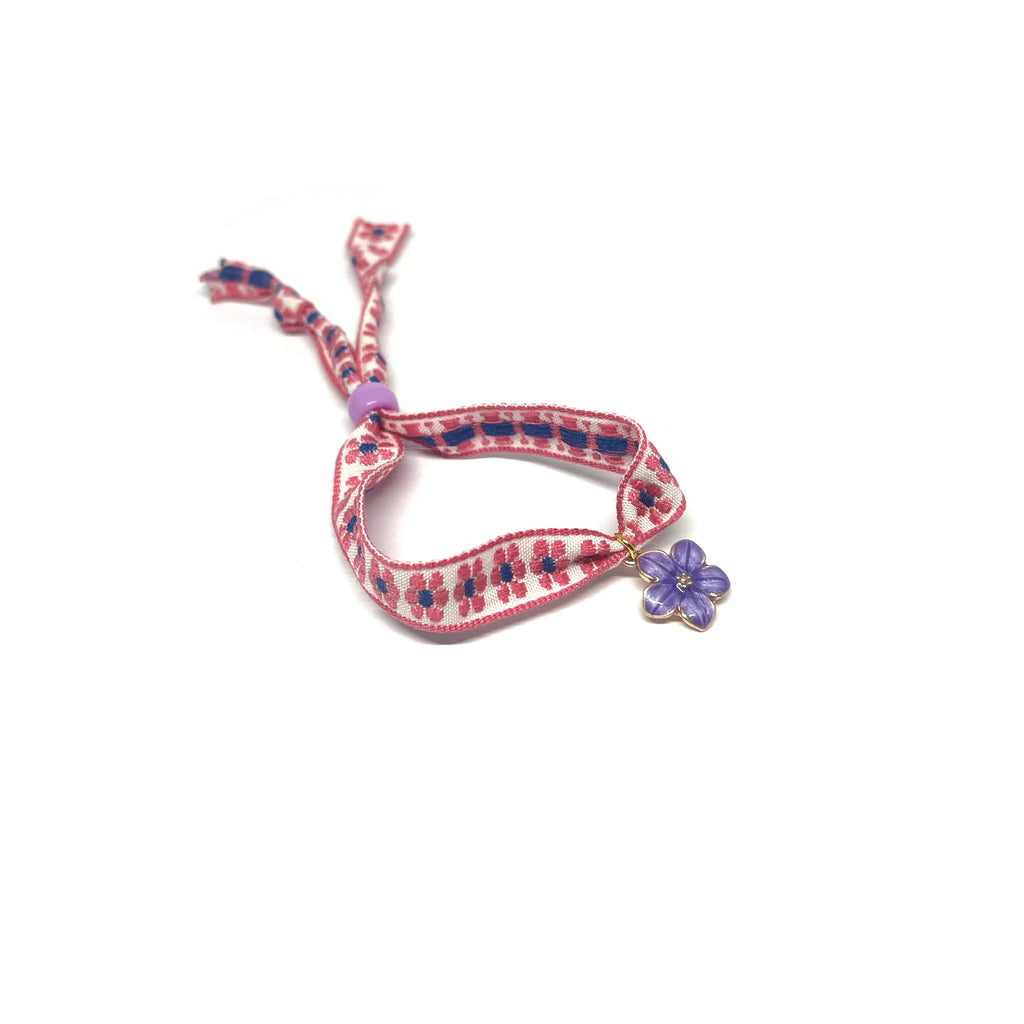 Bracelet ruban fleur