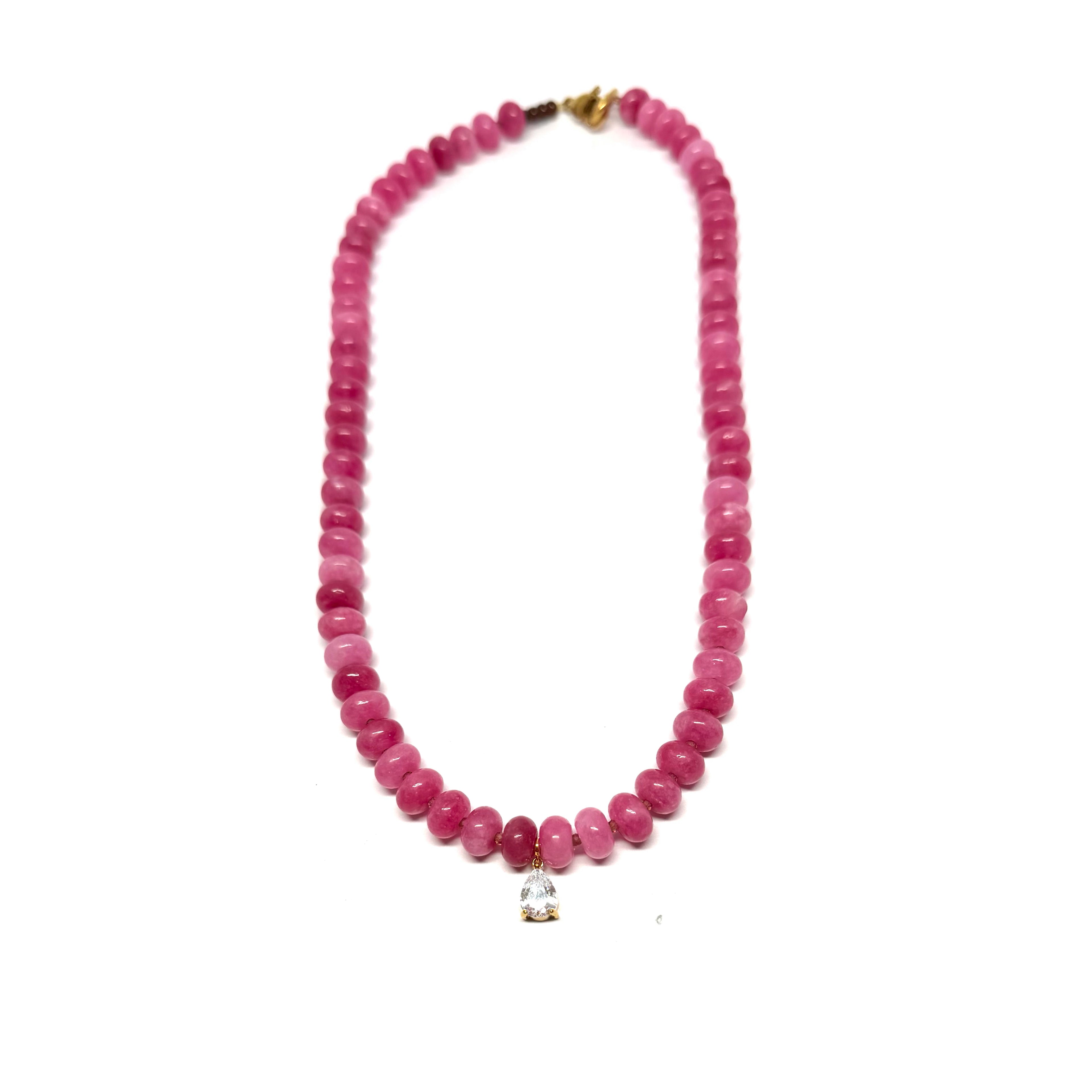 Collier Diane - Jade framboise