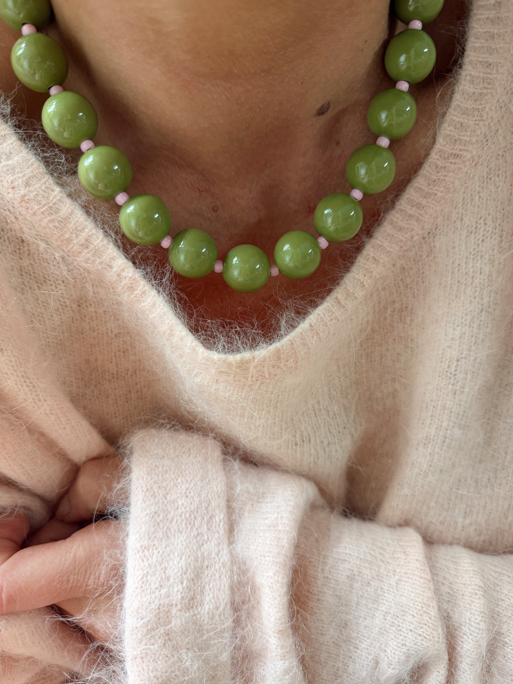 Collier André - vert rose