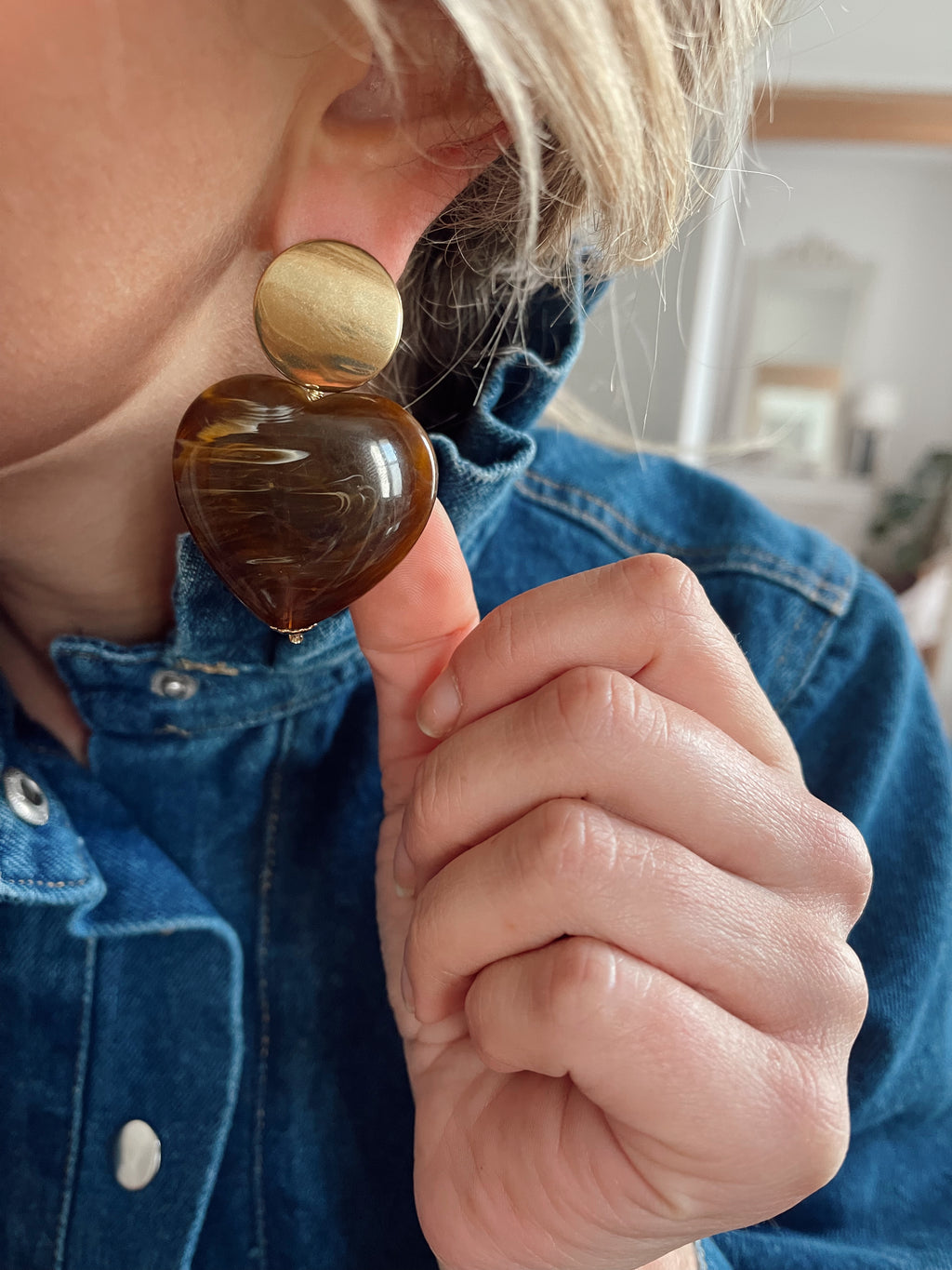 Boucles d'oreille Gabriel - marron