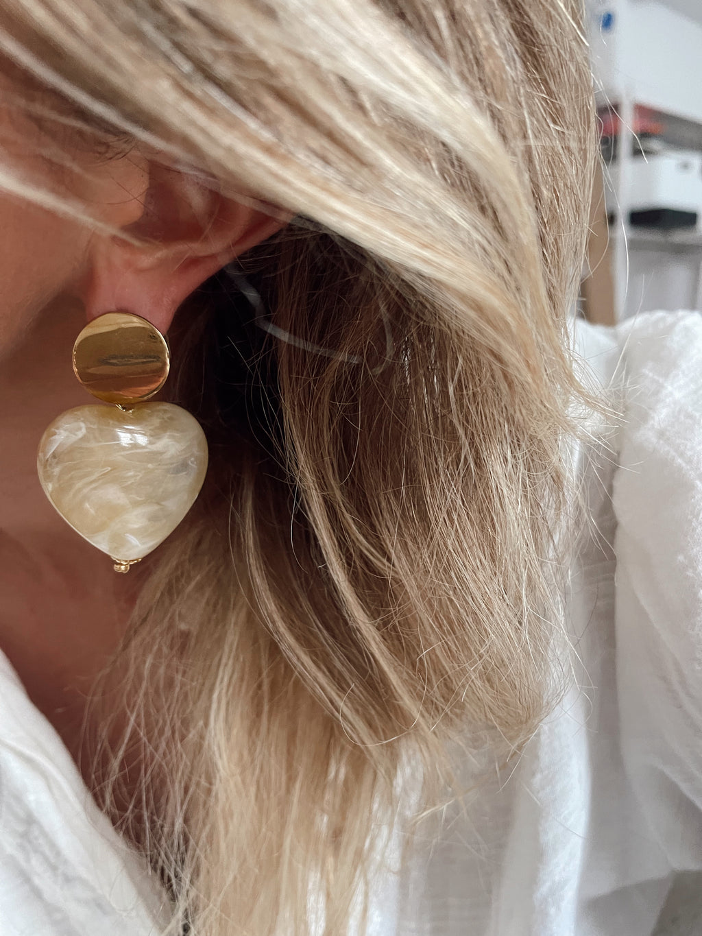 Boucles d'oreille Gabriel - ecru