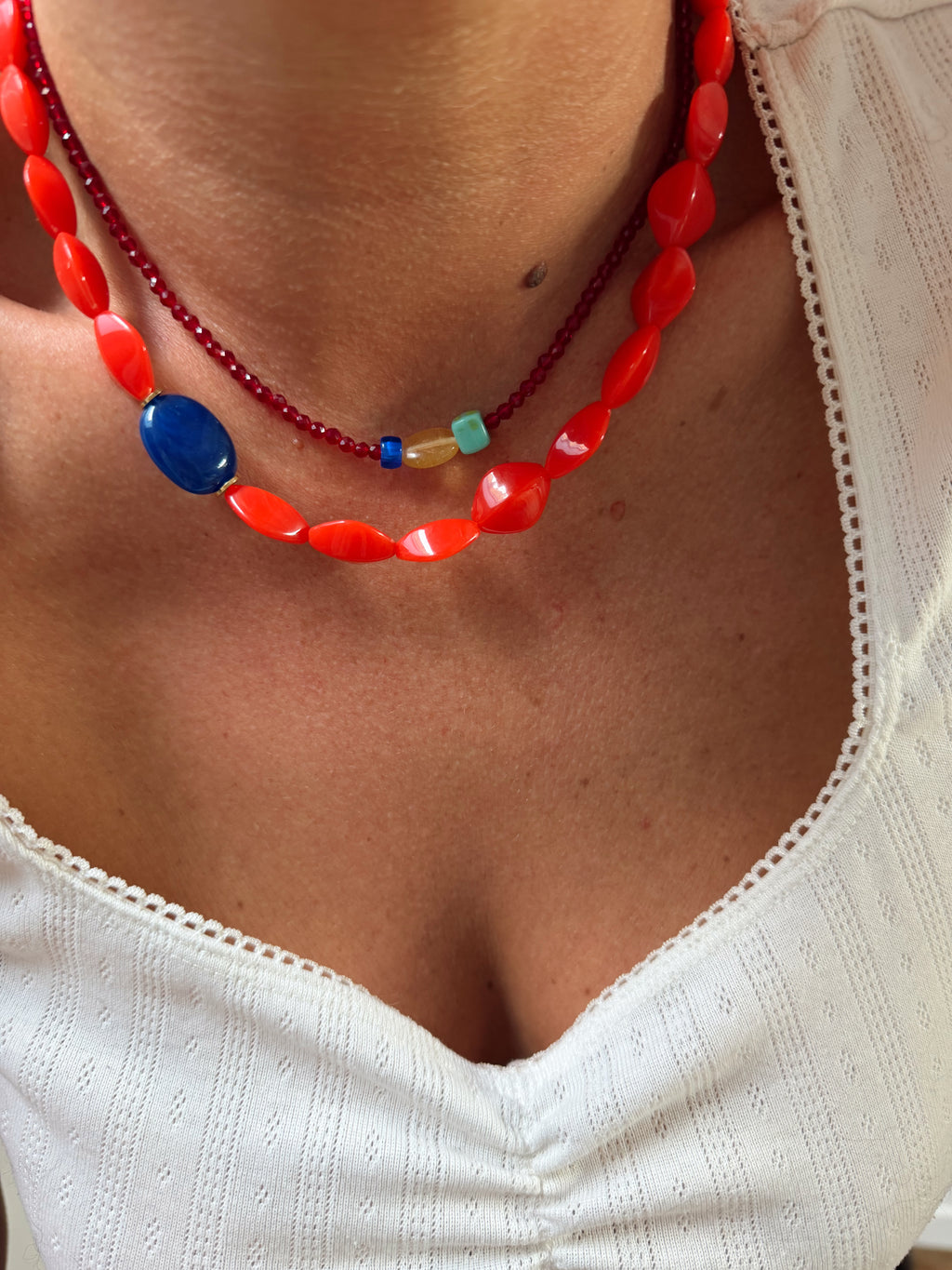Collier Perrine - rouge