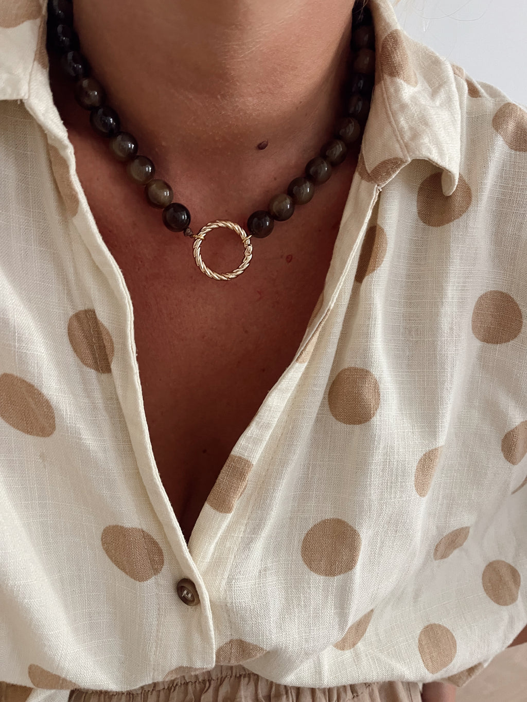 Collier Gaspard - greige marron