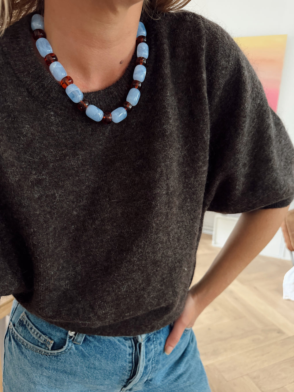 Collier Basile - bleu