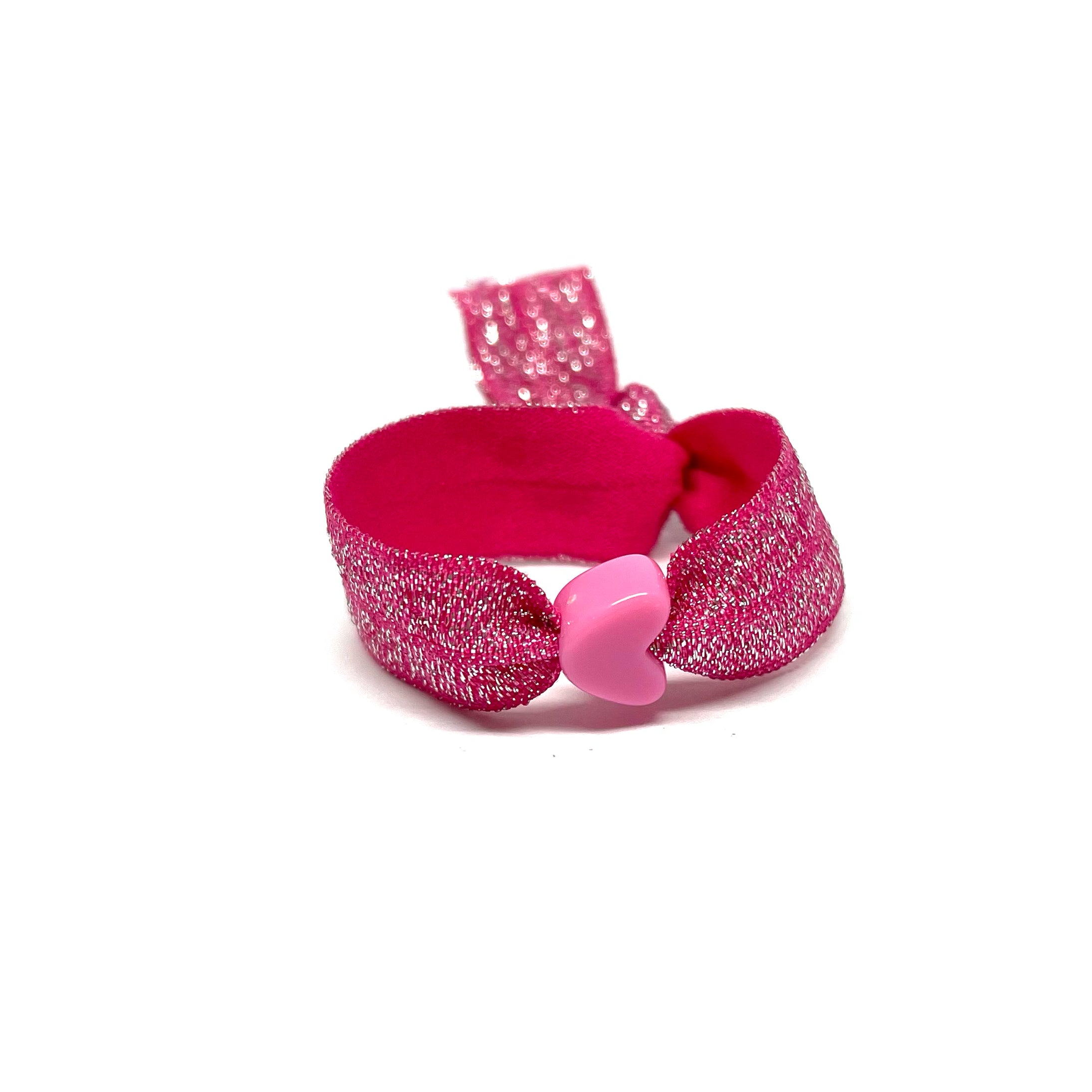 Bracelet ruban elastique coeur