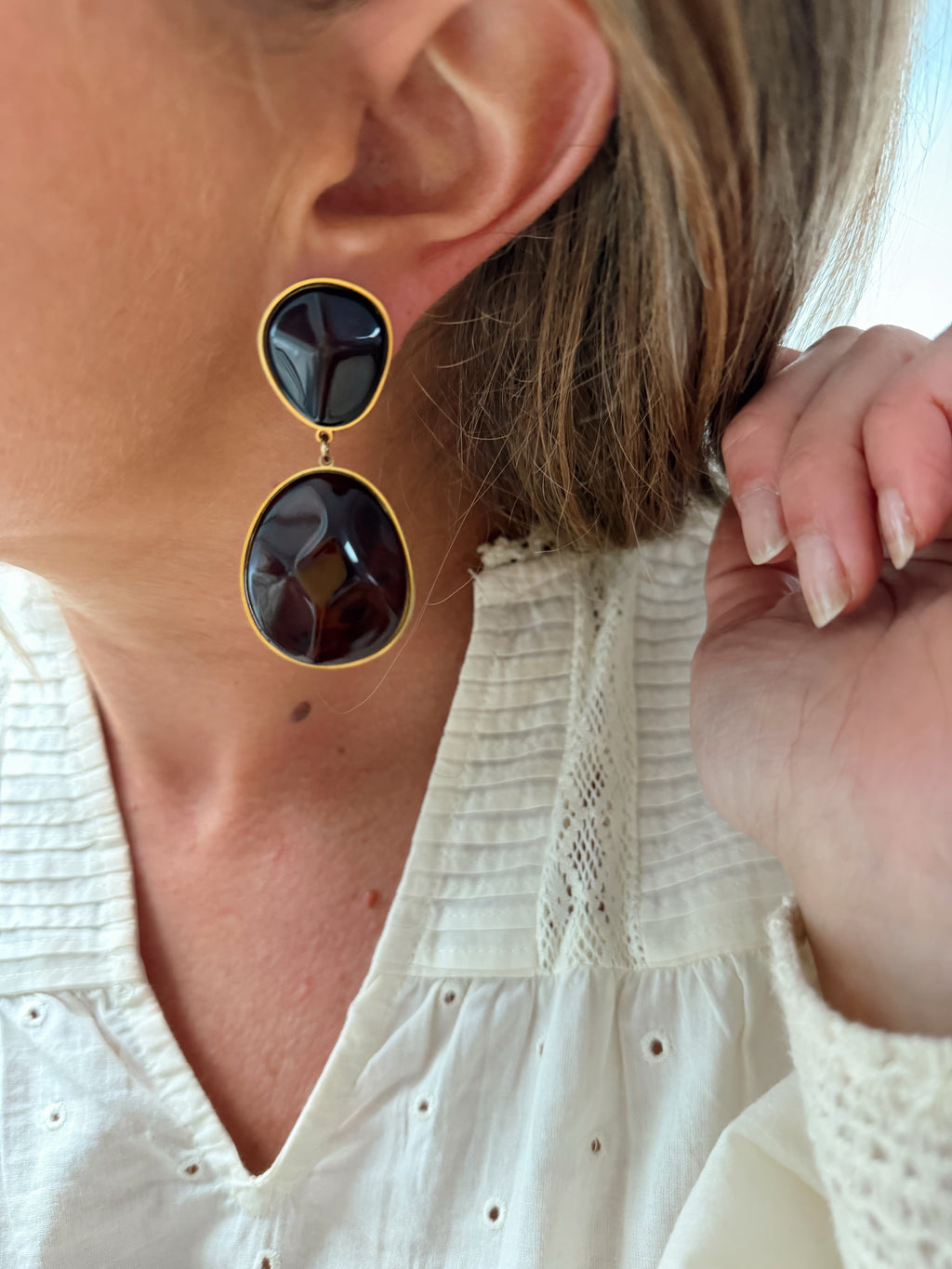 Boucles d'oreille Candice - marron