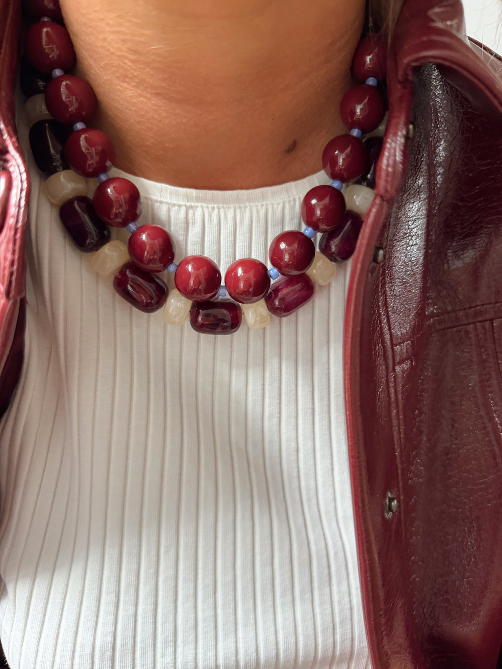 Collier André - bordeaux ciel
