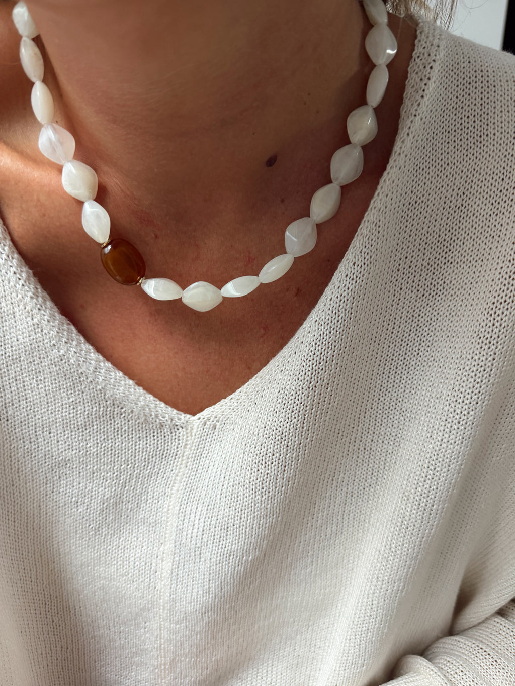 Collier Tobias - blanc