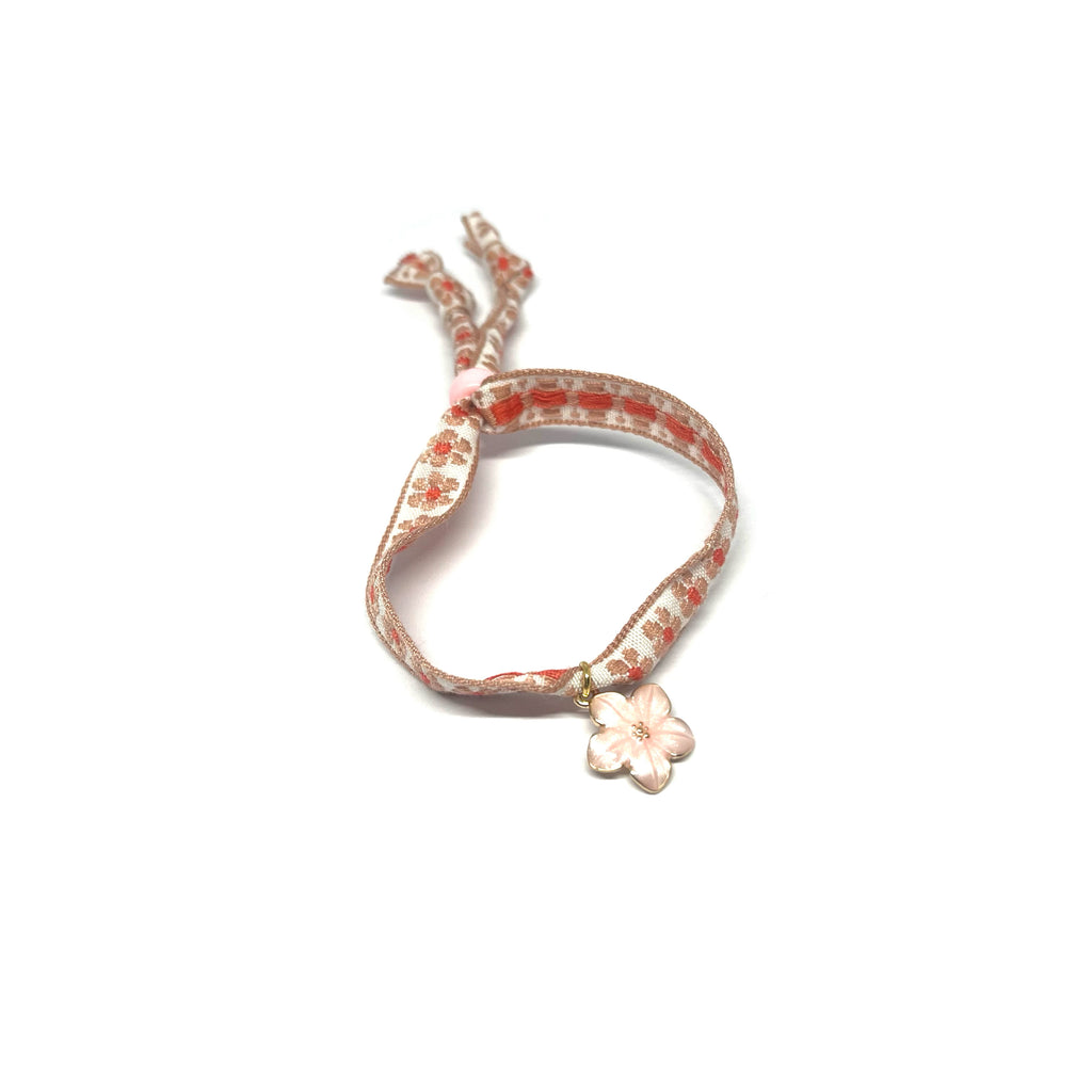 Bracelet ruban fleur