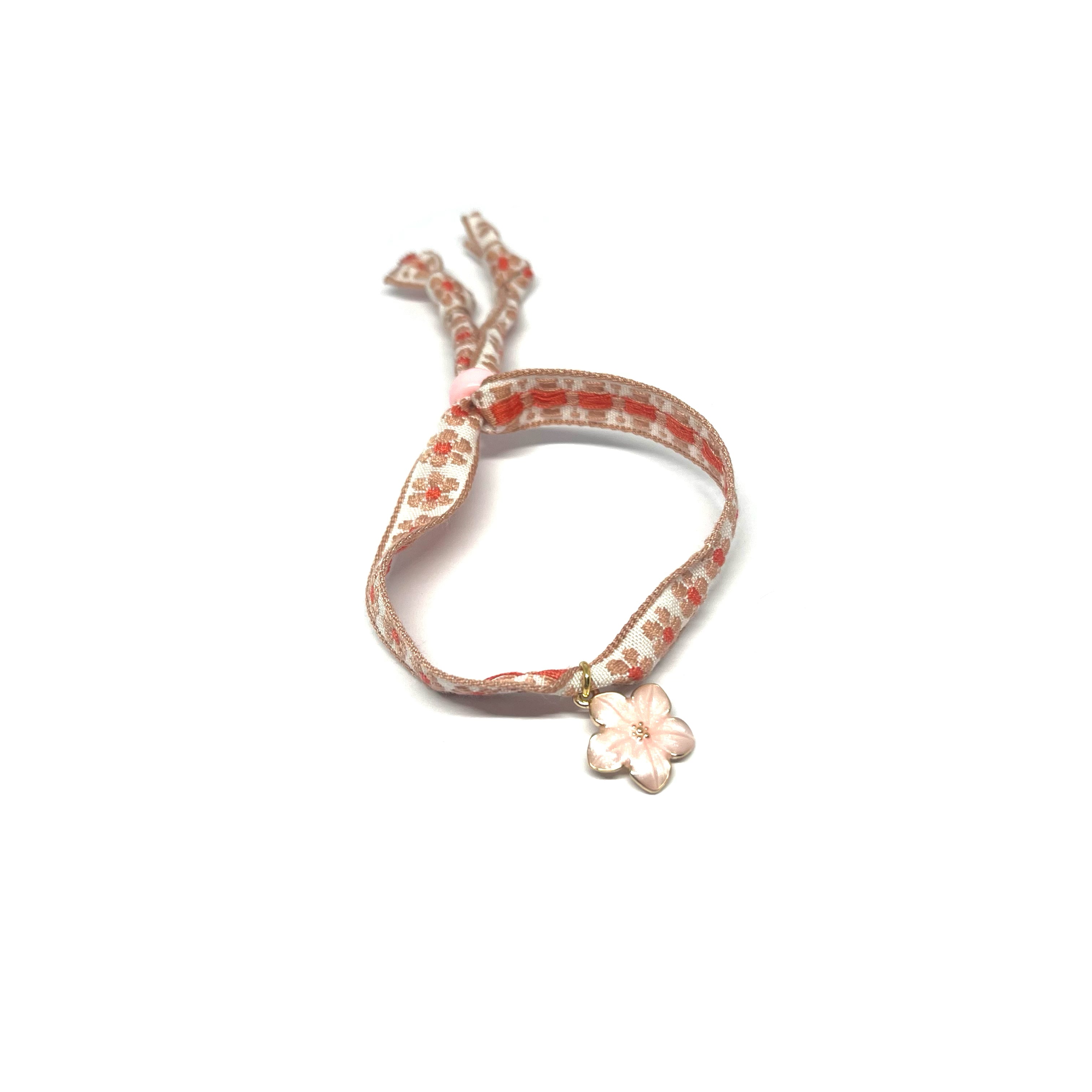 Bracelet ruban fleur