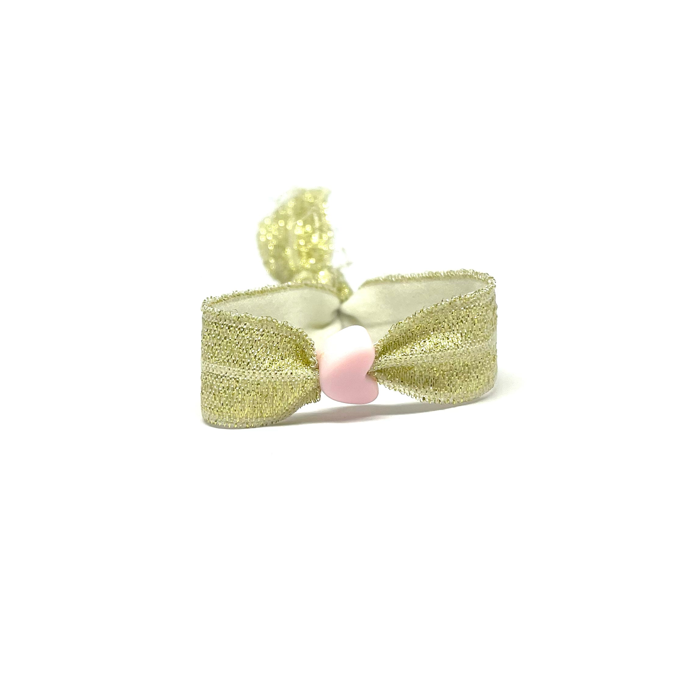 Bracelet ruban elastique coeur