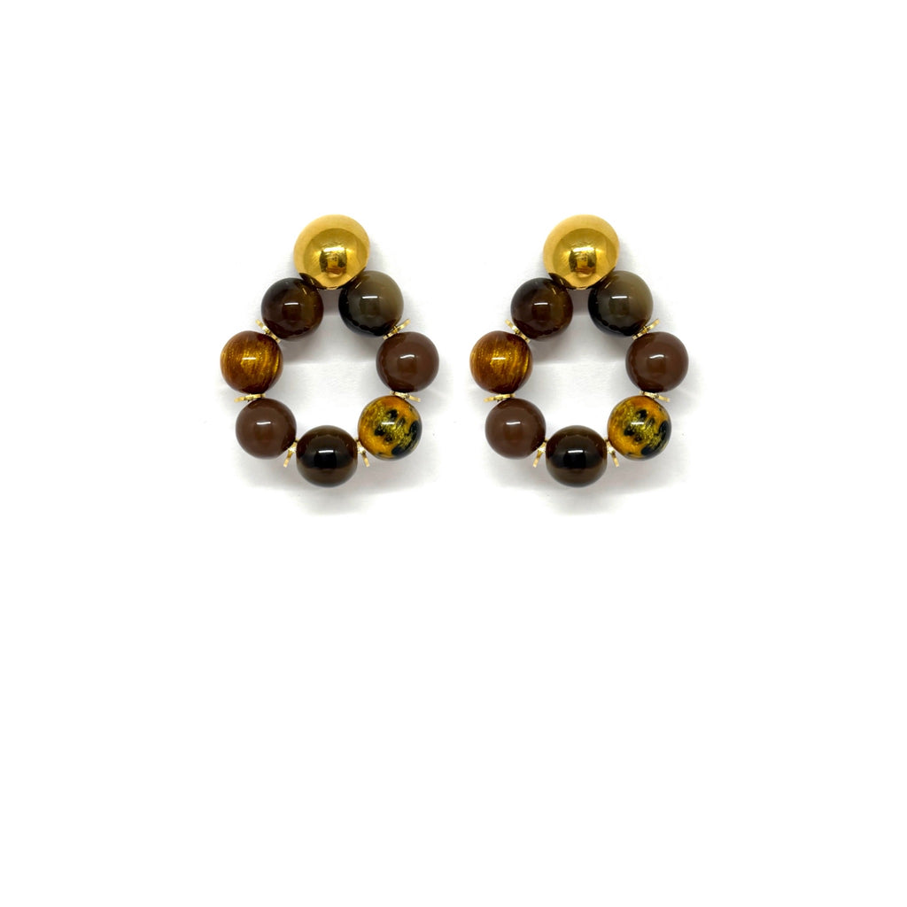 Boucles d'oreilles Ava - Brun