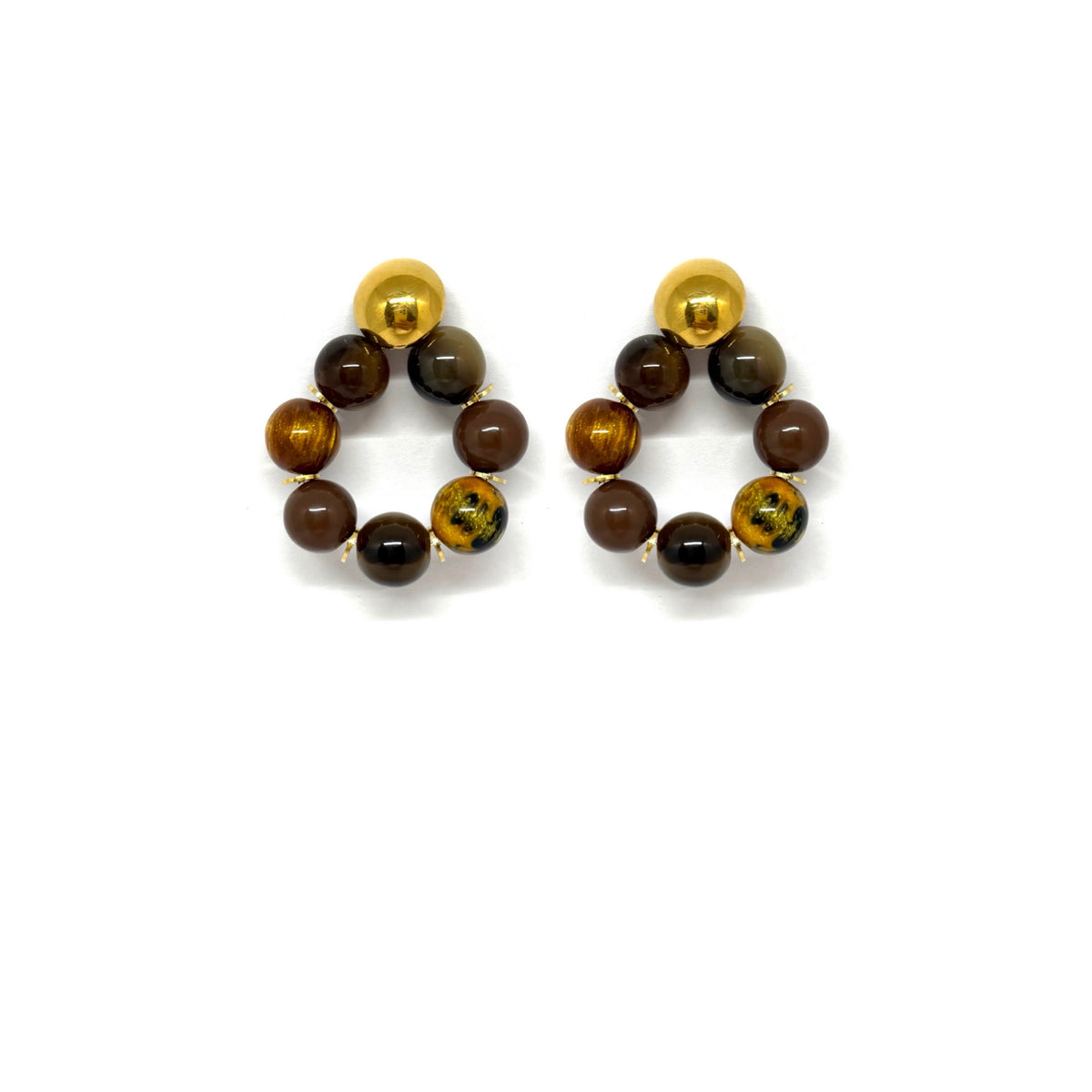 Boucles d'oreilles Ava - Brun